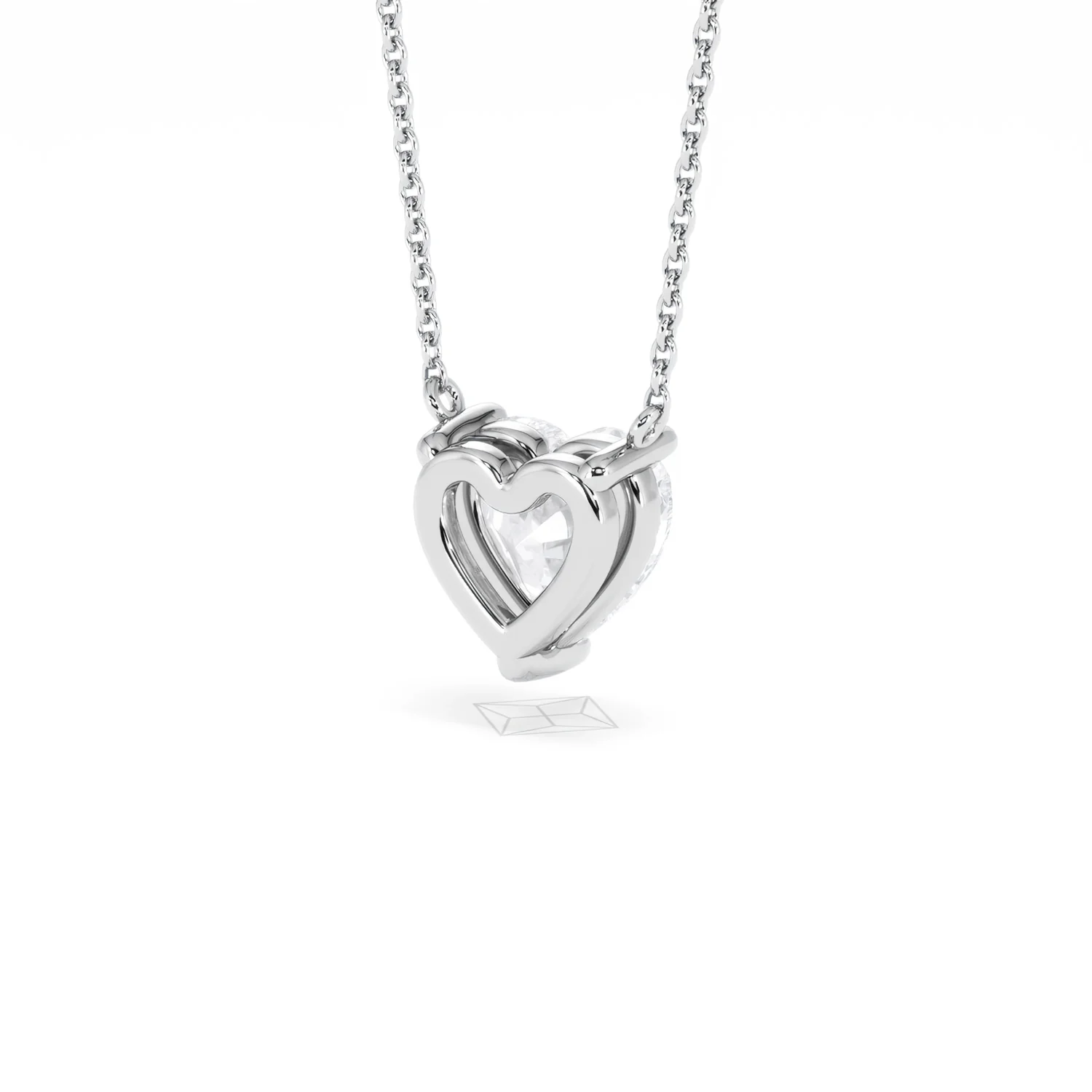 Wanderlust Floating Heart Cut Lab Diamond Solitaire Necklace 2.00ct H/SI in 9K White Gold - Image 44