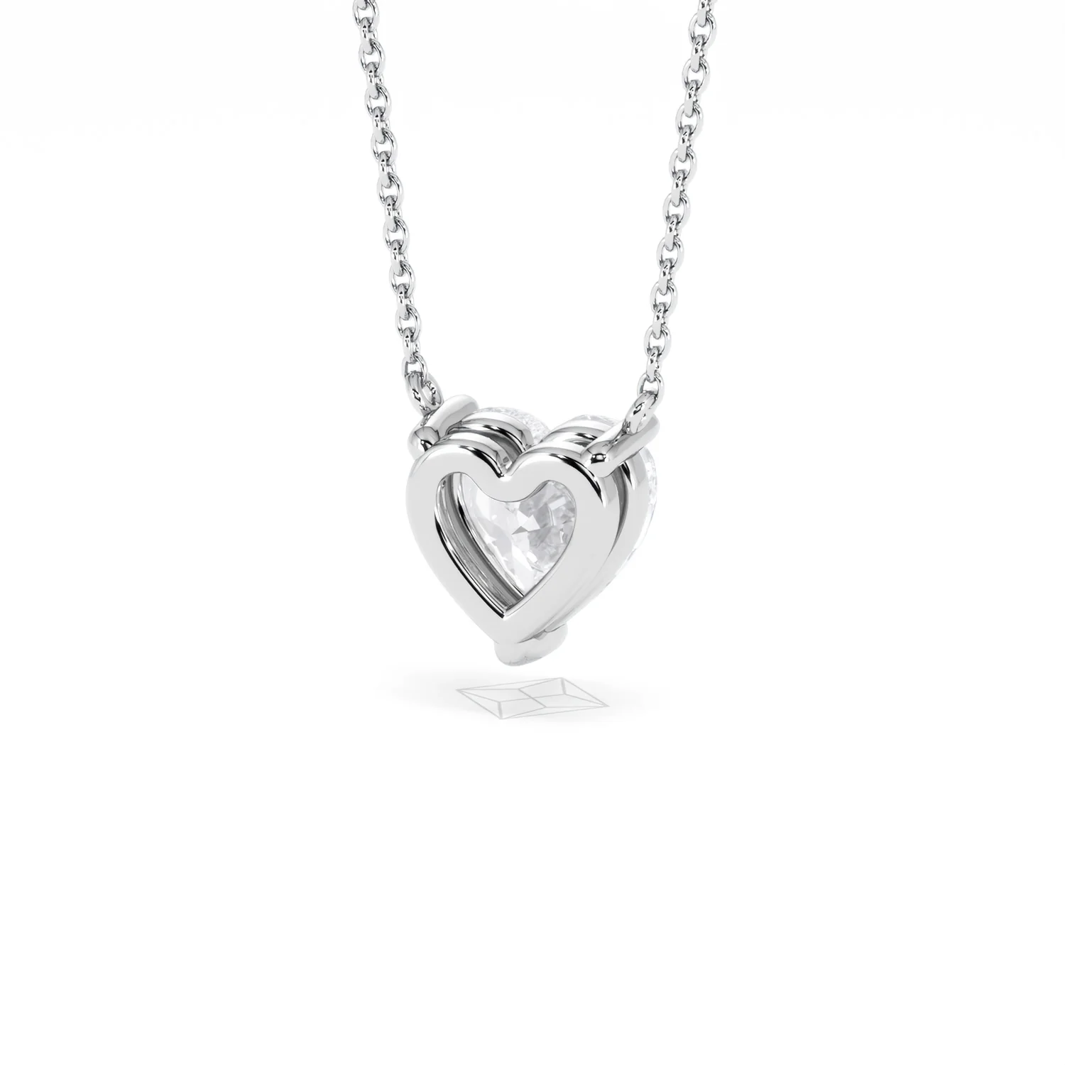 Wanderlust Floating Heart Cut Lab Diamond Solitaire Necklace 2.00ct H/SI in 9K White Gold - Image 46