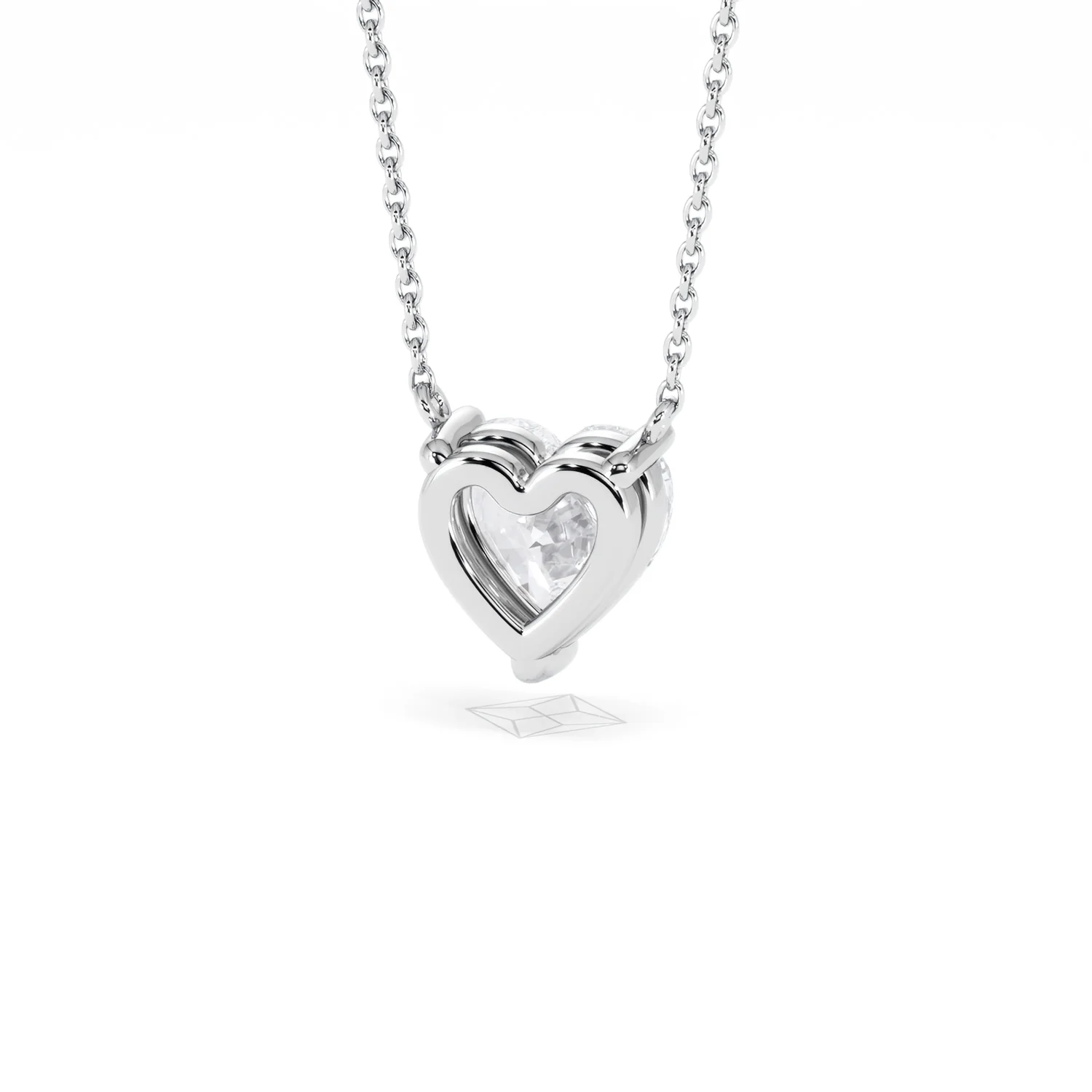 Wanderlust Floating Heart Cut Lab Diamond Solitaire Necklace 2.00ct H/SI in 9K White Gold - Image 47