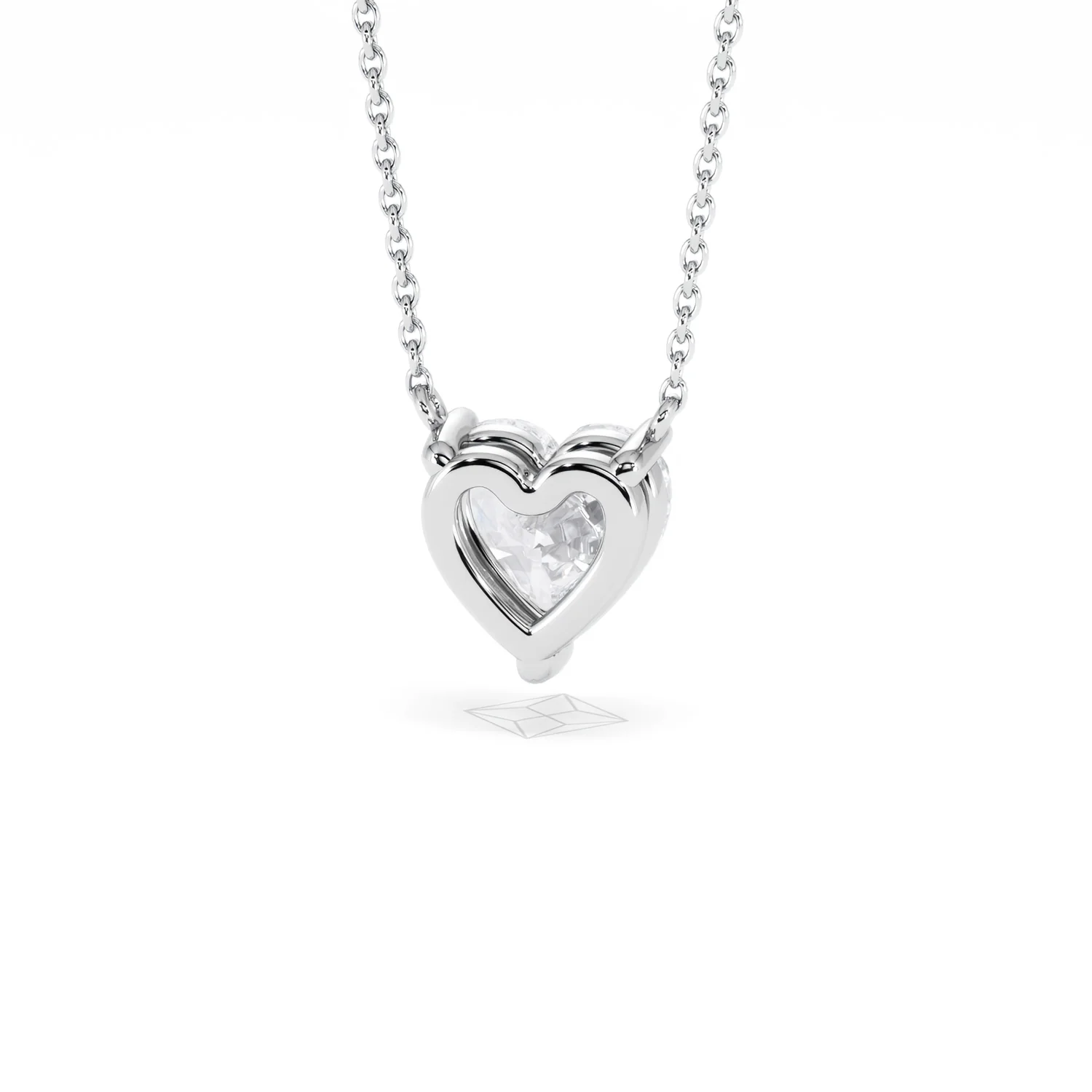 Wanderlust Floating Heart Cut Lab Diamond Solitaire Necklace 2.00ct H/SI in 9K White Gold - Image 48