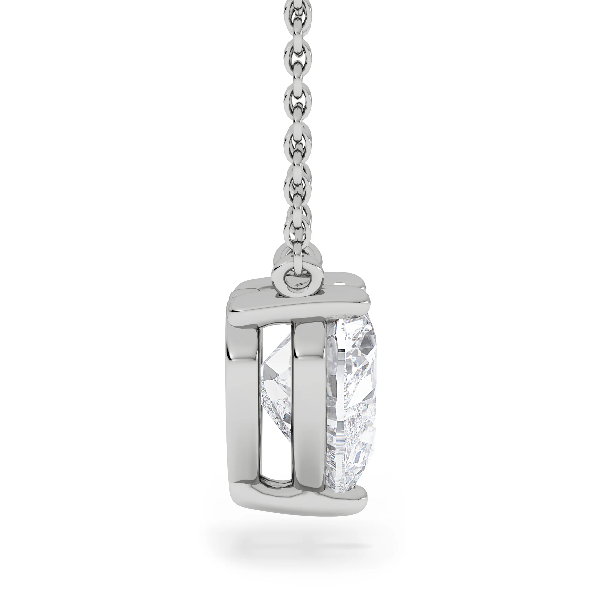 Wanderlust Floating Heart Cut Lab Diamond Solitaire Necklace 2.00ct H/SI in 9K White Gold - Image 5