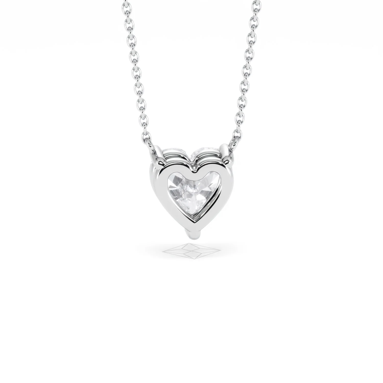 Wanderlust Floating Heart Cut Lab Diamond Solitaire Necklace 2.00ct H/SI in 9K White Gold - Image 52