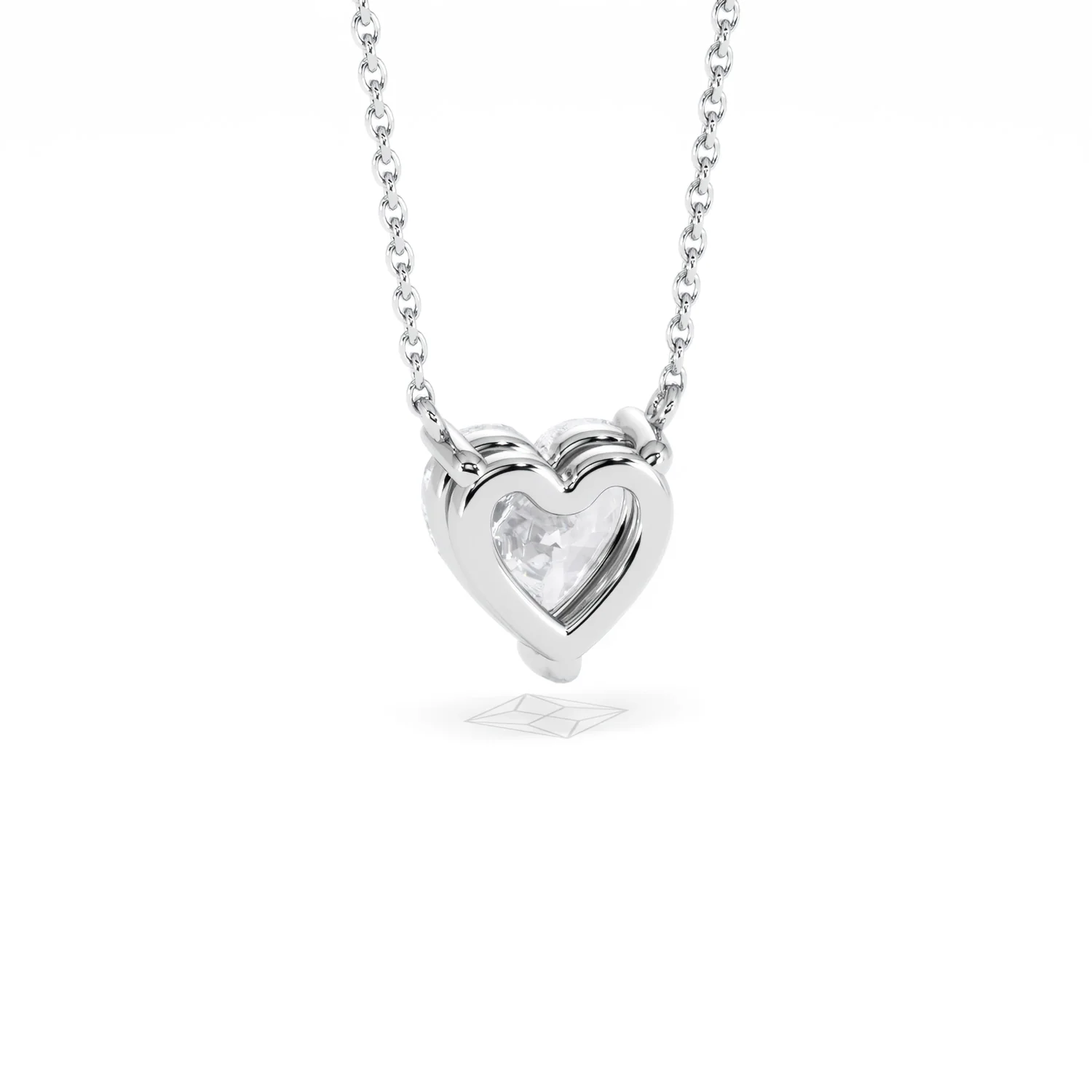 Wanderlust Floating Heart Cut Lab Diamond Solitaire Necklace 2.00ct H/SI in 9K White Gold - Image 54