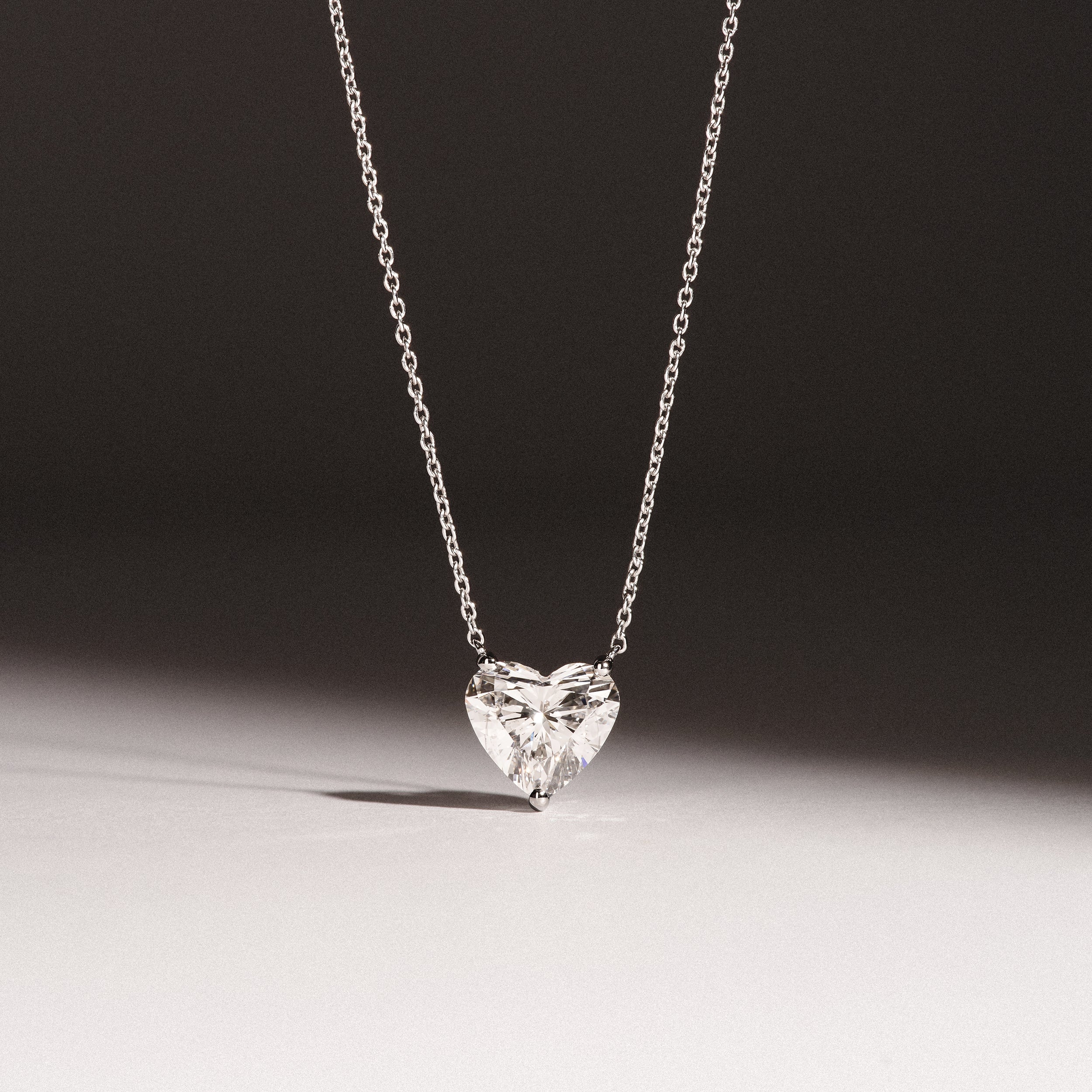 Wanderlust Floating Heart Cut Lab Diamond Solitaire Necklace 2.00ct H/SI in 9K White Gold - Image 6