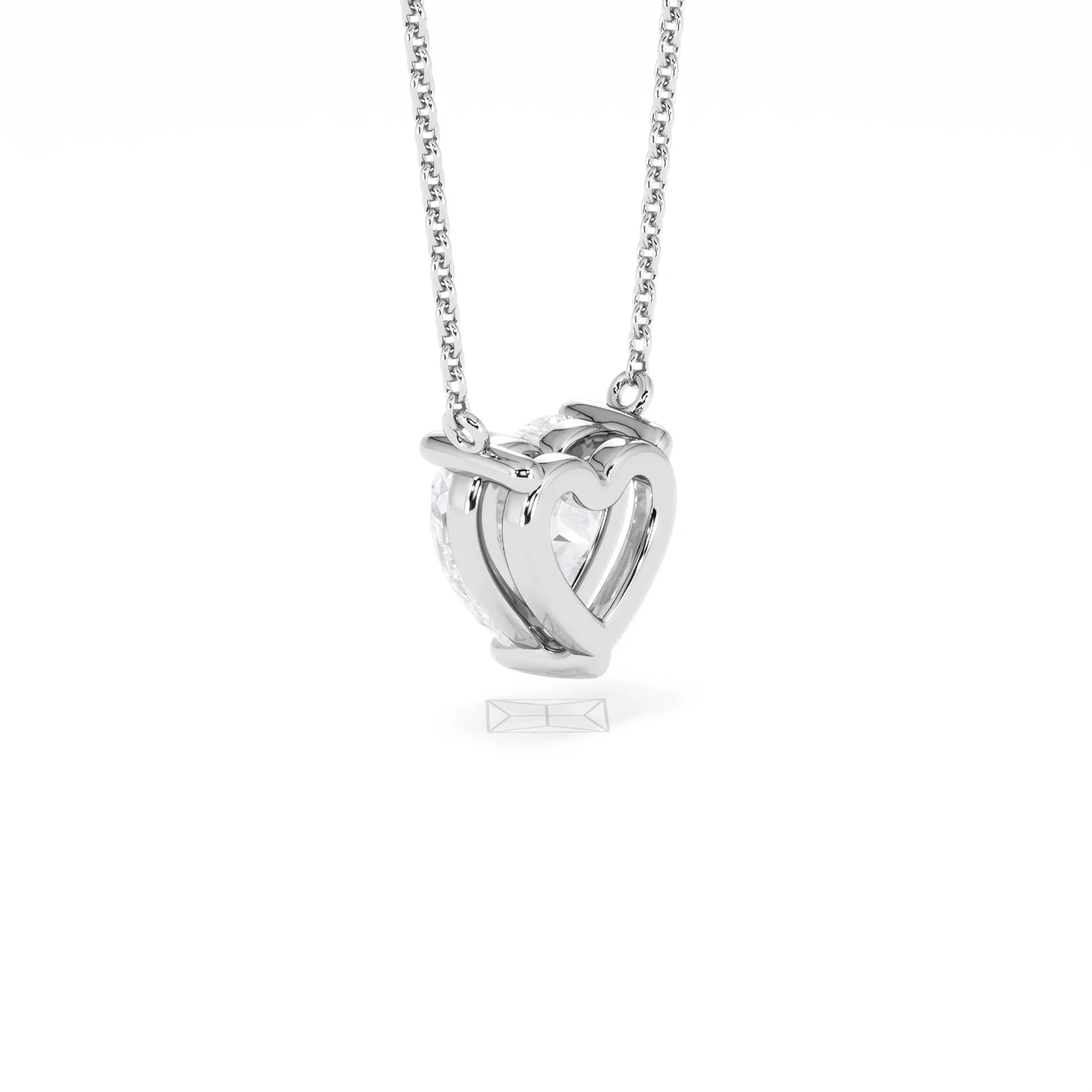 Wanderlust Floating Heart Cut Lab Diamond Solitaire Necklace 2.00ct H/SI in 9K White Gold - Image 61