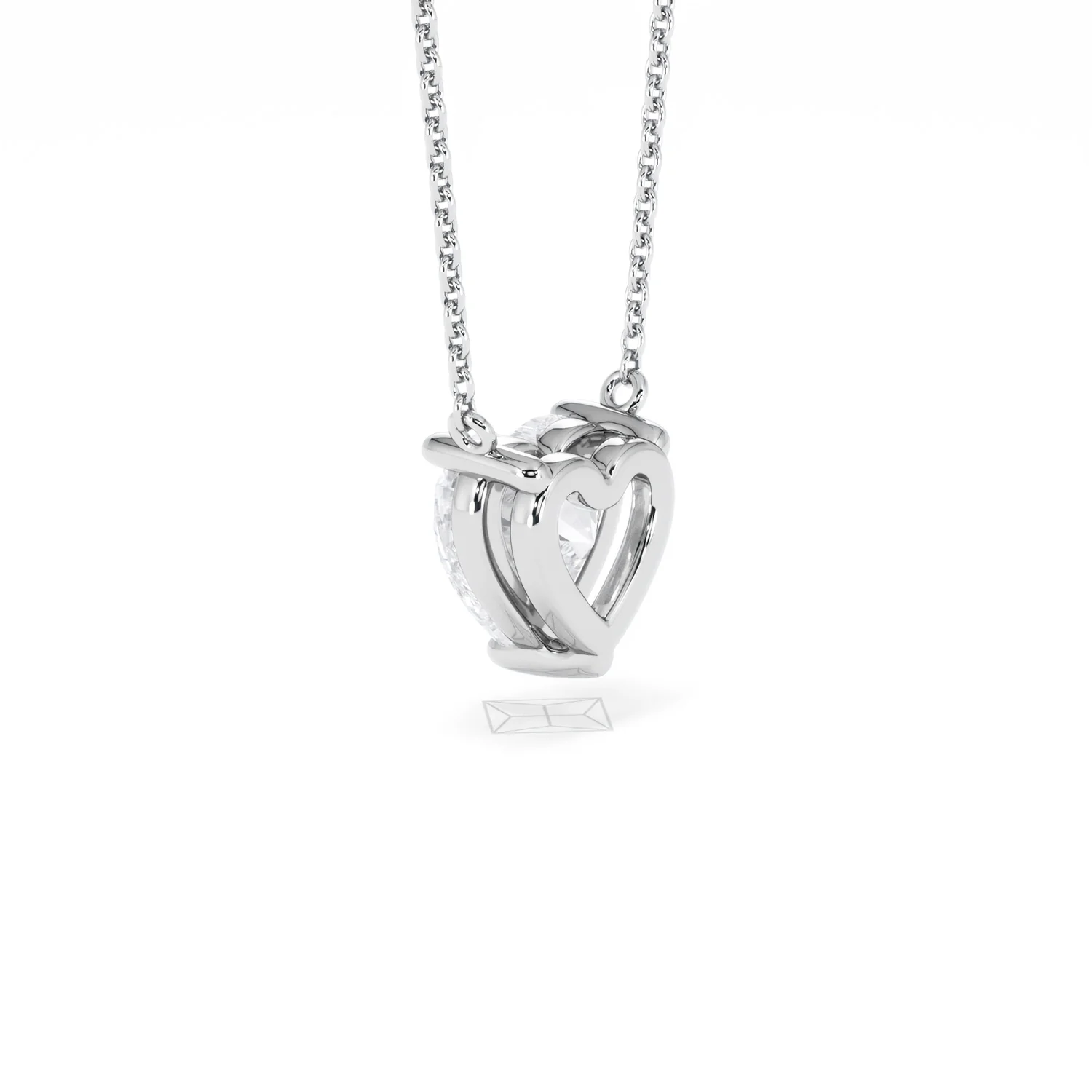 Wanderlust Floating Heart Cut Lab Diamond Solitaire Necklace 2.00ct H/SI in 9K White Gold - Image 62