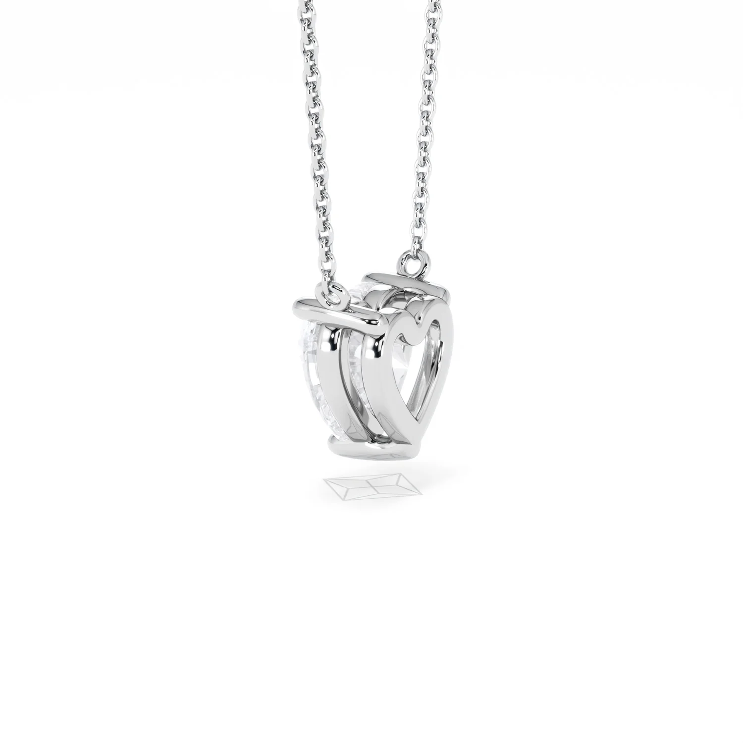 Wanderlust Floating Heart Cut Lab Diamond Solitaire Necklace 2.00ct H/SI in 9K White Gold - Image 64