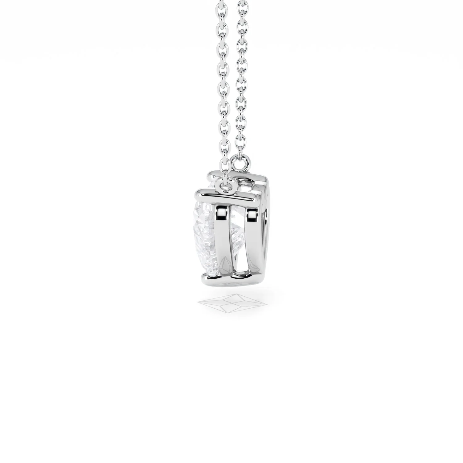 Wanderlust Floating Heart Cut Lab Diamond Solitaire Necklace 2.00ct H/SI in 9K White Gold - Image 69