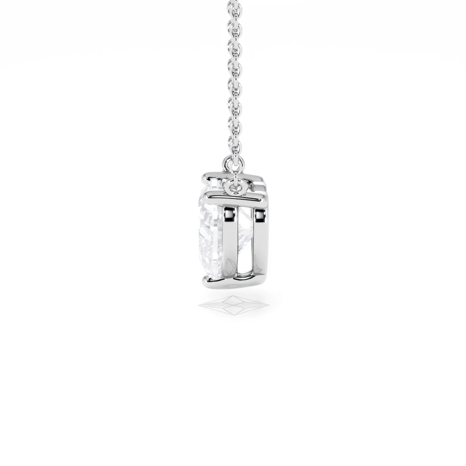 Wanderlust Floating Heart Cut Lab Diamond Solitaire Necklace 2.00ct H/SI in 9K White Gold - Image 71