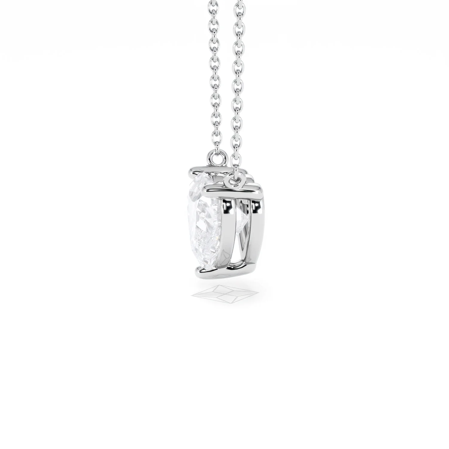 Wanderlust Floating Heart Cut Lab Diamond Solitaire Necklace 2.00ct H/SI in 9K White Gold - Image 73