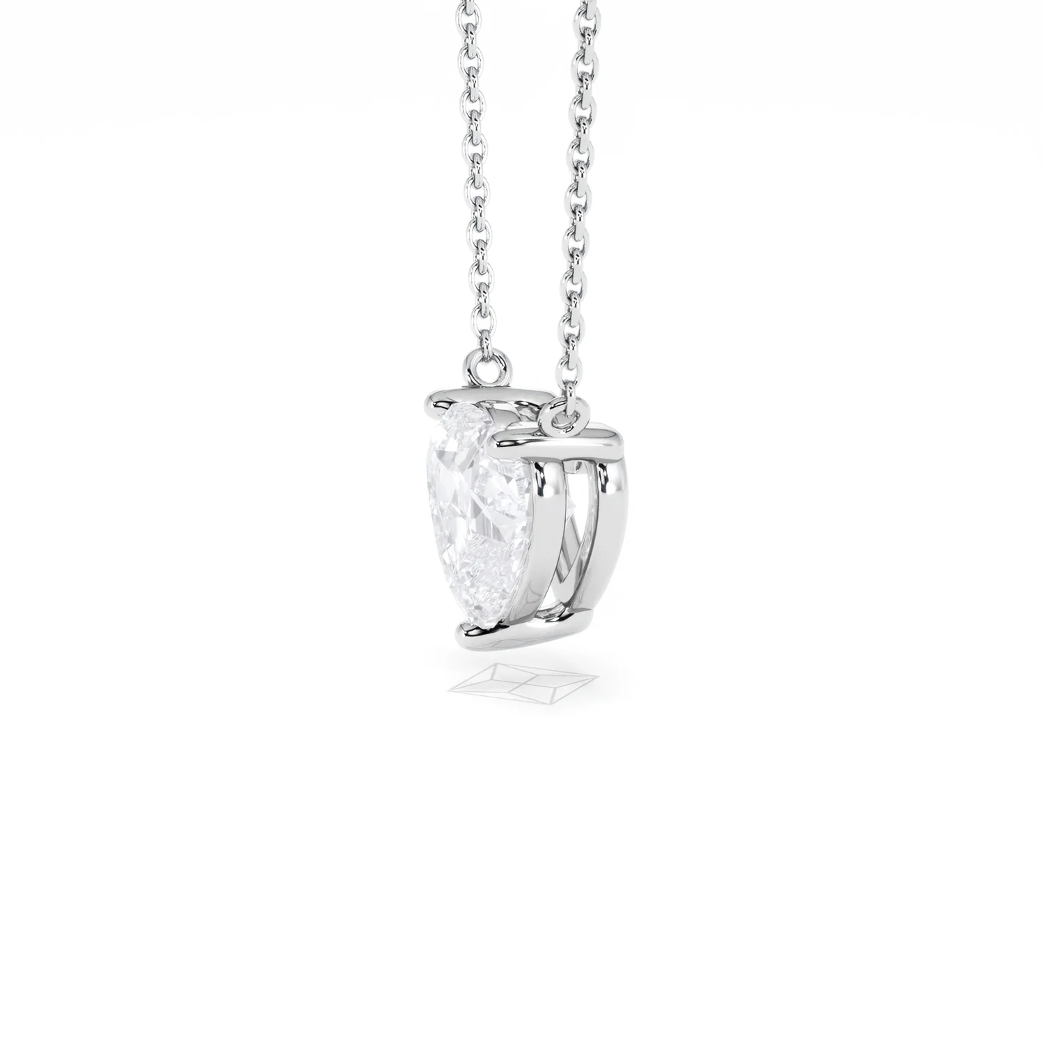 Wanderlust Floating Heart Cut Lab Diamond Solitaire Necklace 2.00ct H/SI in 9K White Gold - Image 75