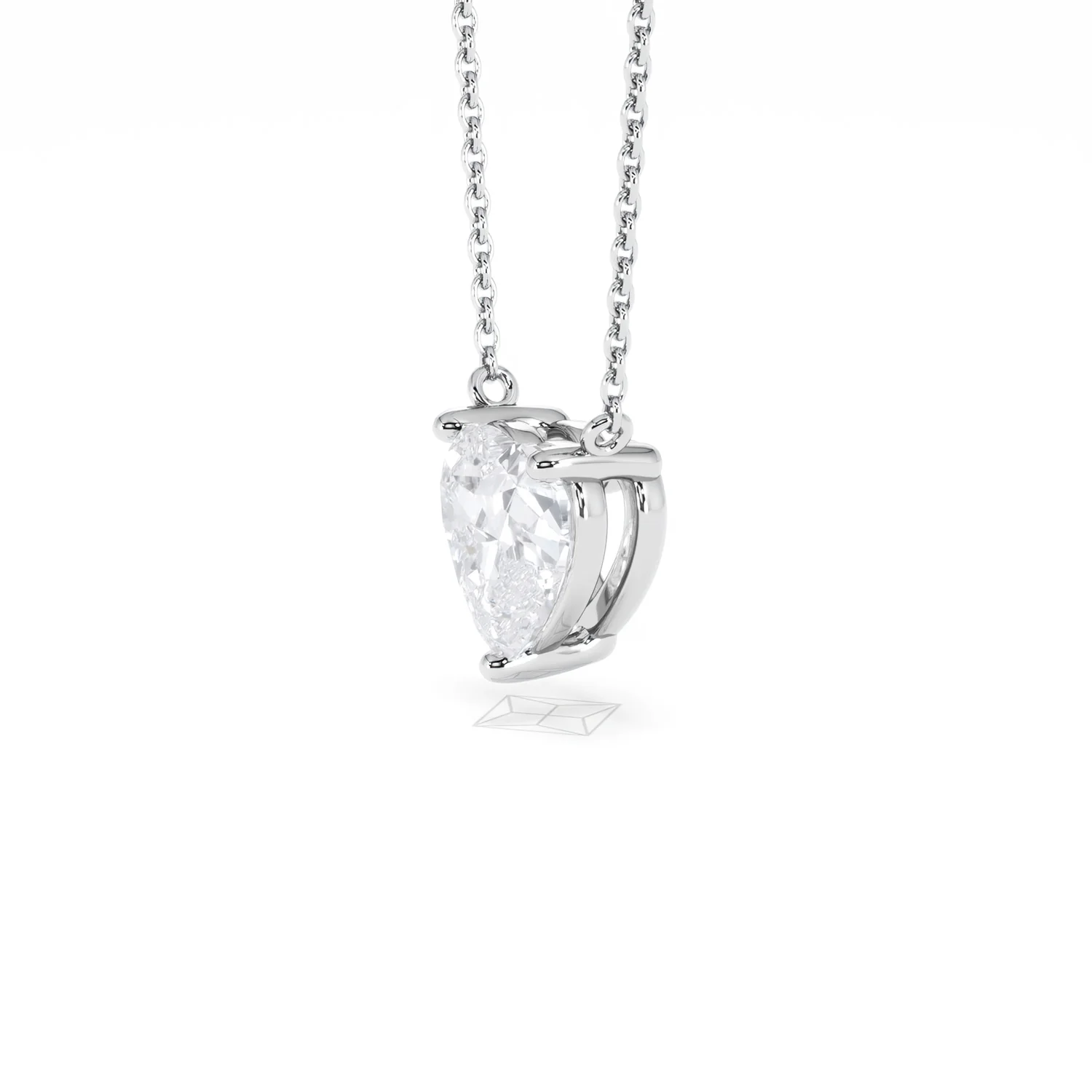 Wanderlust Floating Heart Cut Lab Diamond Solitaire Necklace 2.00ct H/SI in 9K White Gold - Image 77