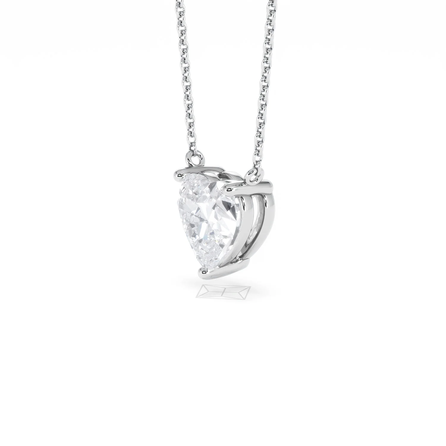 Wanderlust Floating Heart Cut Lab Diamond Solitaire Necklace 2.00ct H/SI in 9K White Gold - Image 79