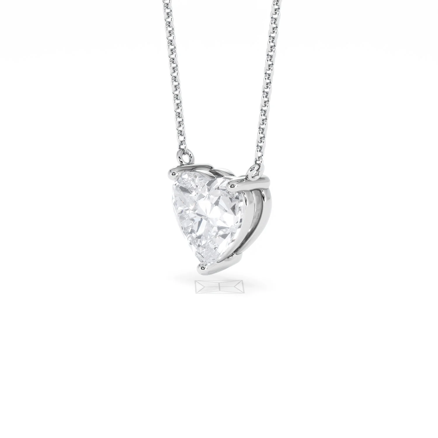 Wanderlust Floating Heart Cut Lab Diamond Solitaire Necklace 2.00ct H/SI in 9K White Gold - Image 81
