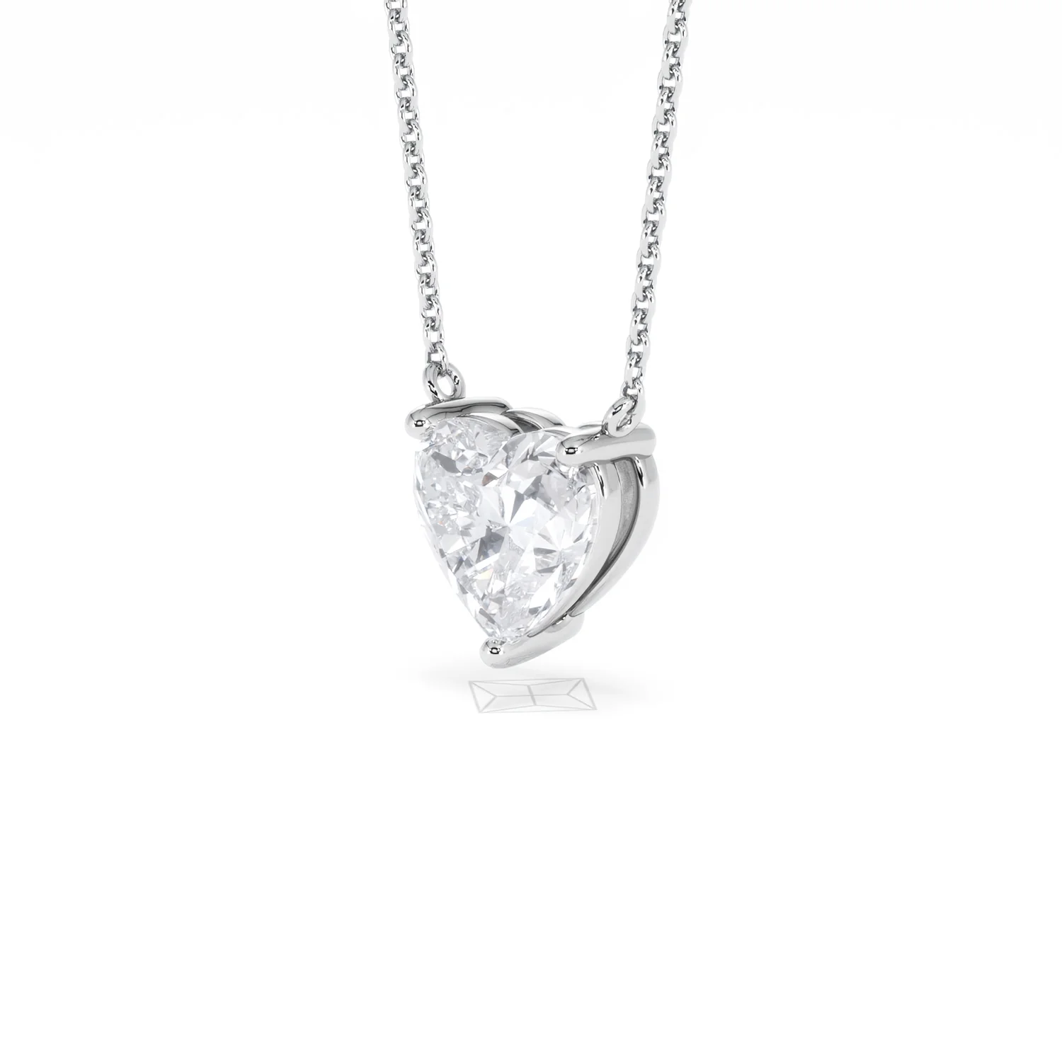 Wanderlust Floating Heart Cut Lab Diamond Solitaire Necklace 2.00ct H/SI in 9K White Gold - Image 82