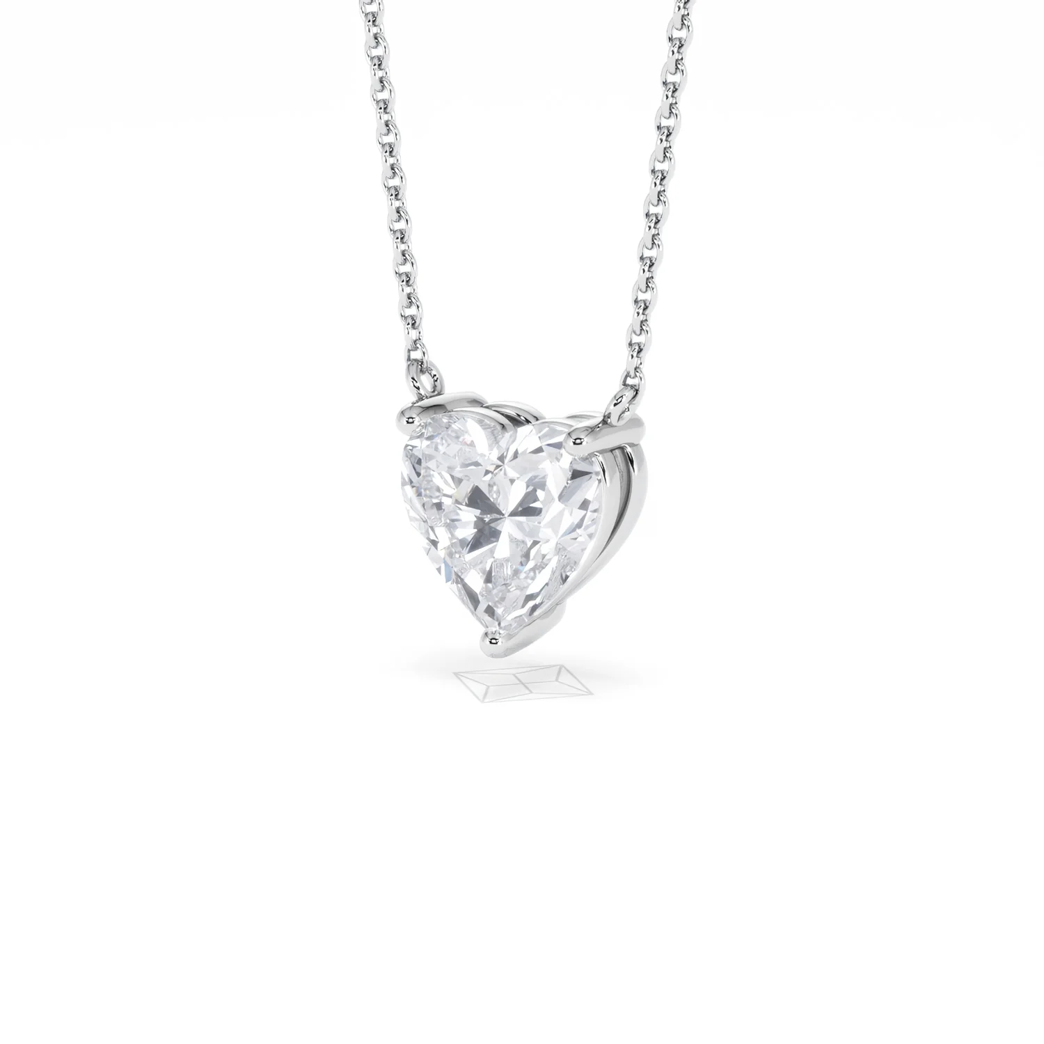 Wanderlust Floating Heart Cut Lab Diamond Solitaire Necklace 2.00ct H/SI in 9K White Gold - Image 84