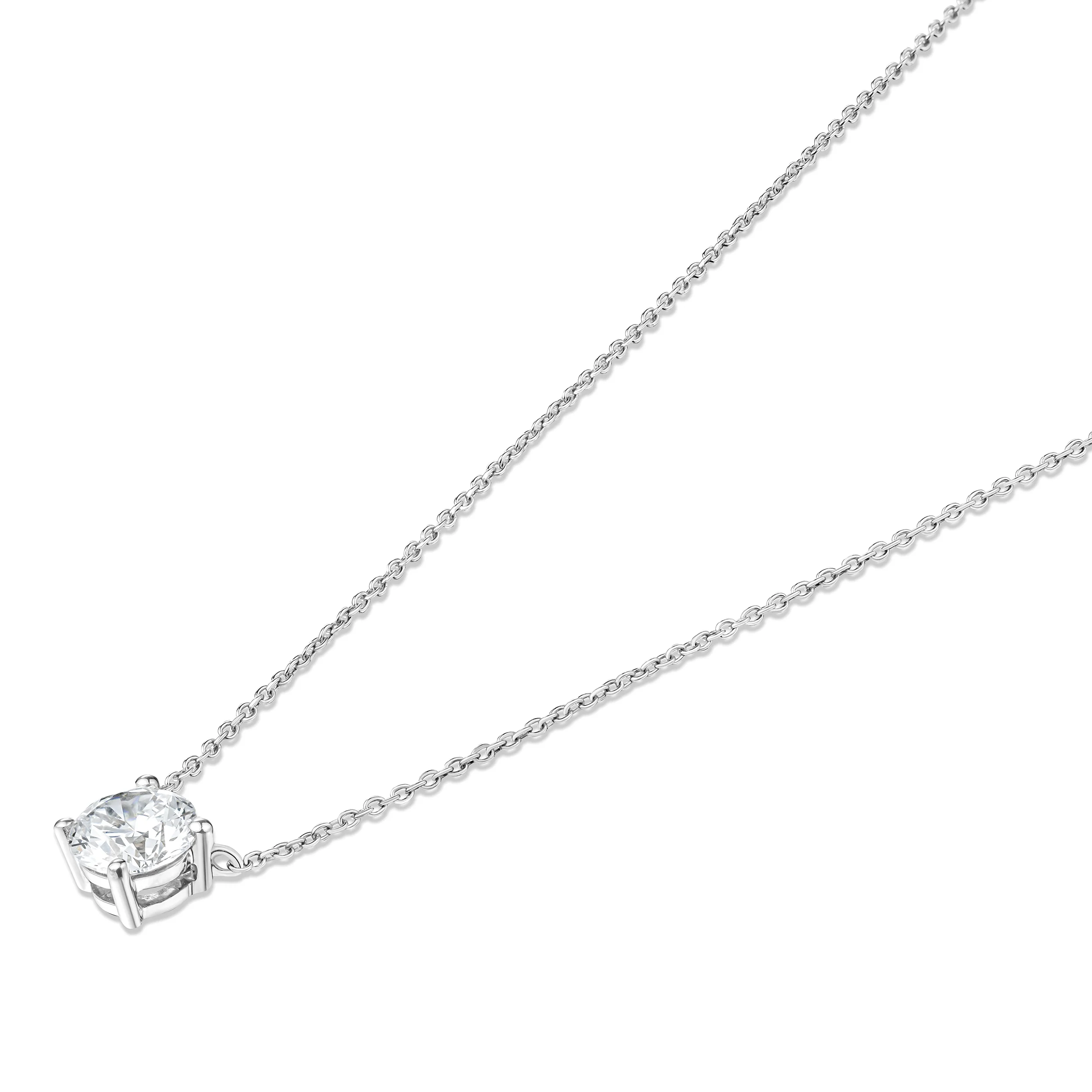 Wanderlust Floating Lab Diamond Solitaire Necklace 1.00ct H/SI in 9K White Gold - Image 5