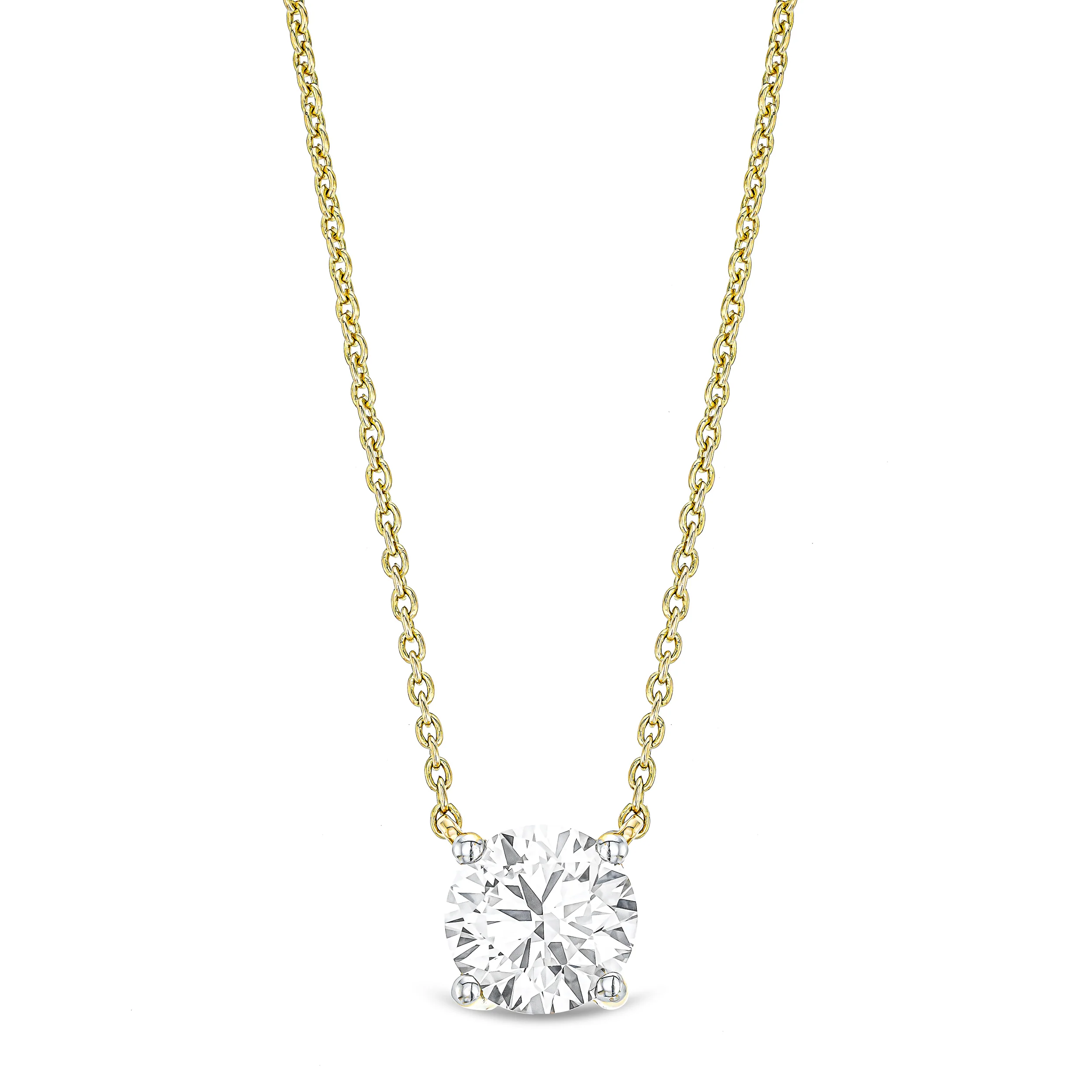 Wanderlust Floating Lab Diamond Solitaire Necklace 1.00ct H/SI in 9K Yellow Gold - Image 3