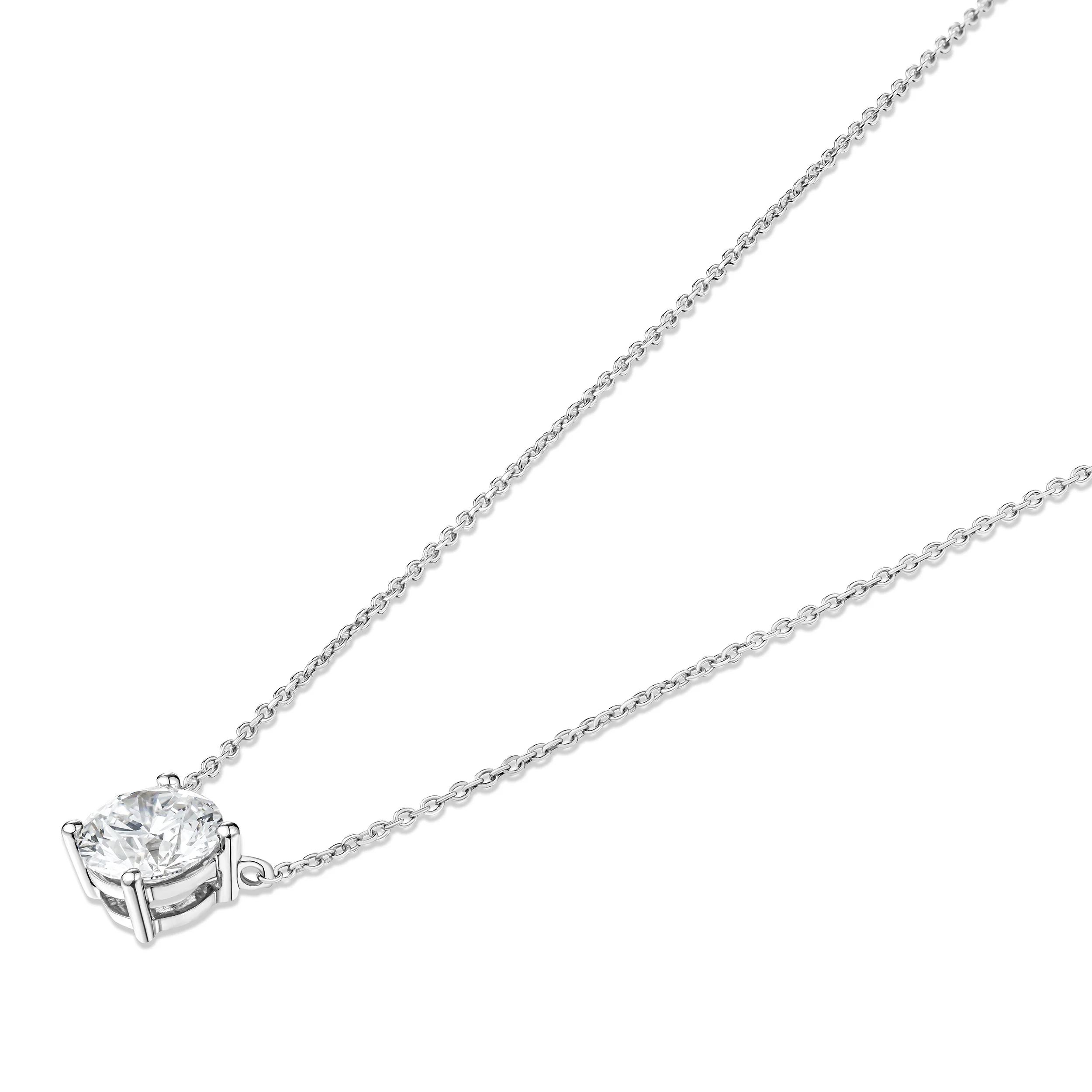 Wanderlust Floating Lab Diamond Solitaire Necklace 1.50ct H/SI in 9K White Gold - Image 4
