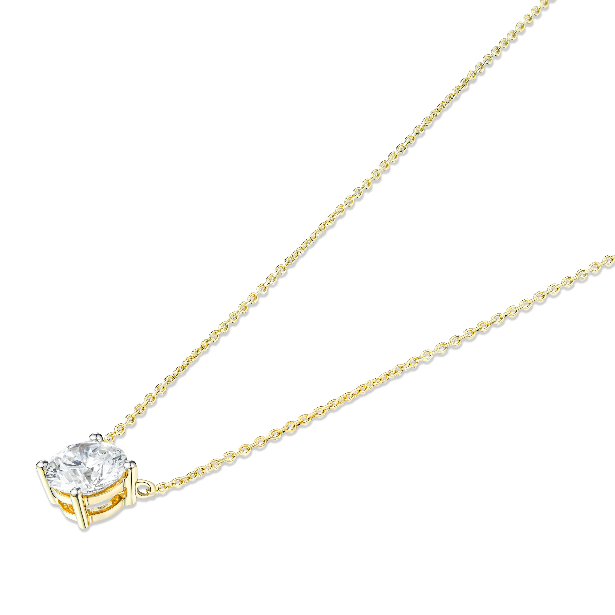 Wanderlust Floating Lab Diamond Solitaire Necklace 1.50ct H/SI in 9K Yellow Gold - Image 4
