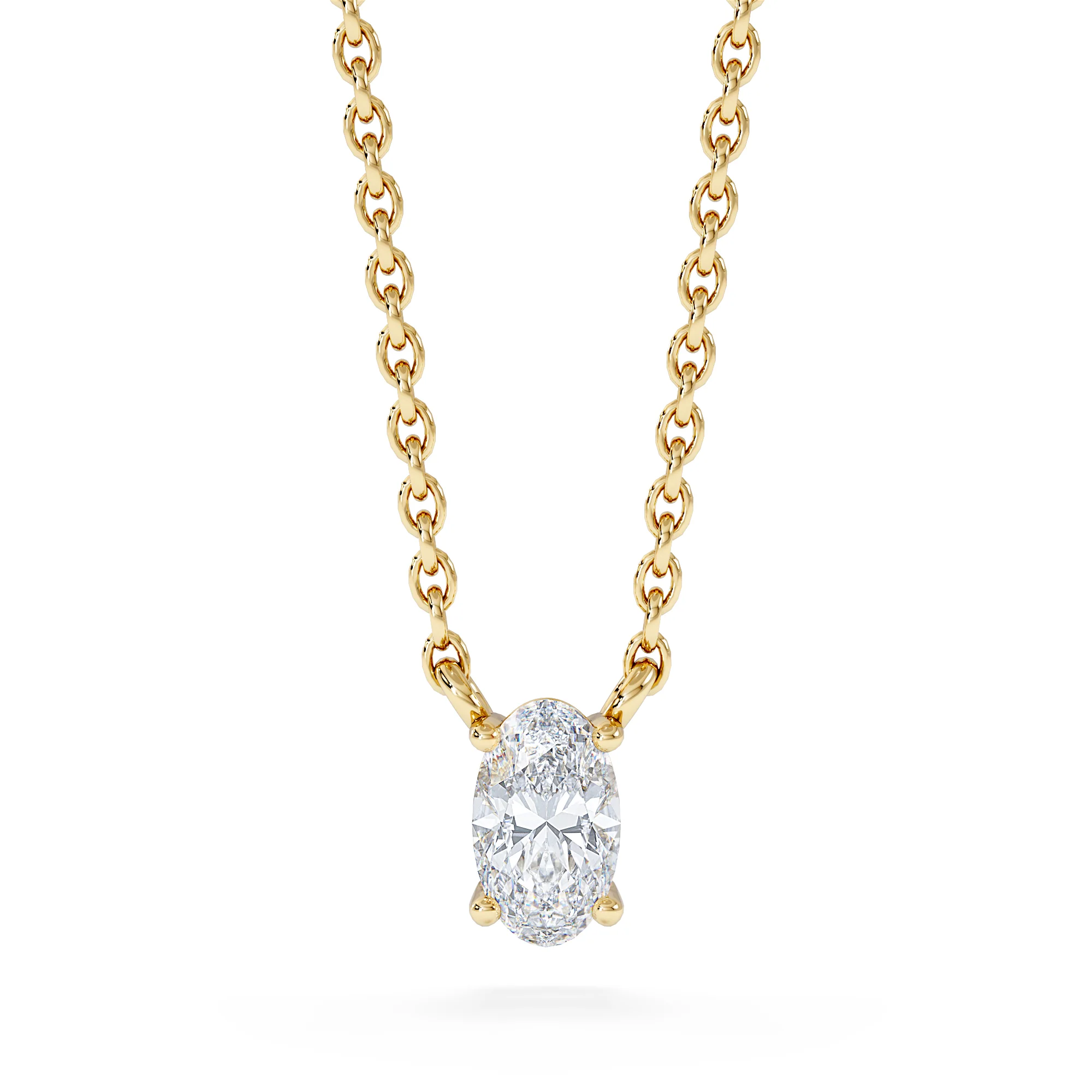 Wanderlust Floating Oval Cut Lab Diamond Solitaire Necklace 0.25ct H/SI in 18K Gold Vermeil