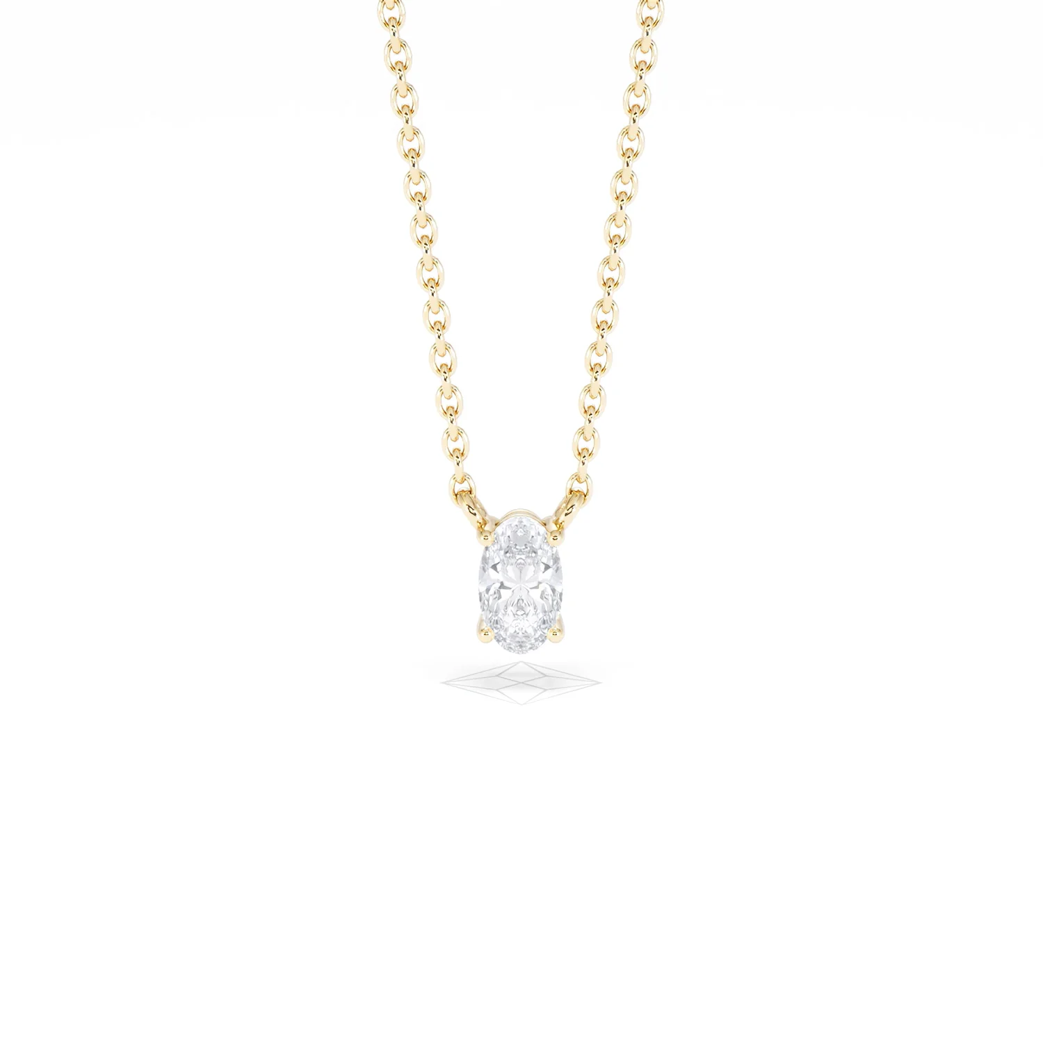 Wanderlust Floating Oval Cut Lab Diamond Solitaire Necklace 0.25ct H/SI in 18K Gold Vermeil - Image 10