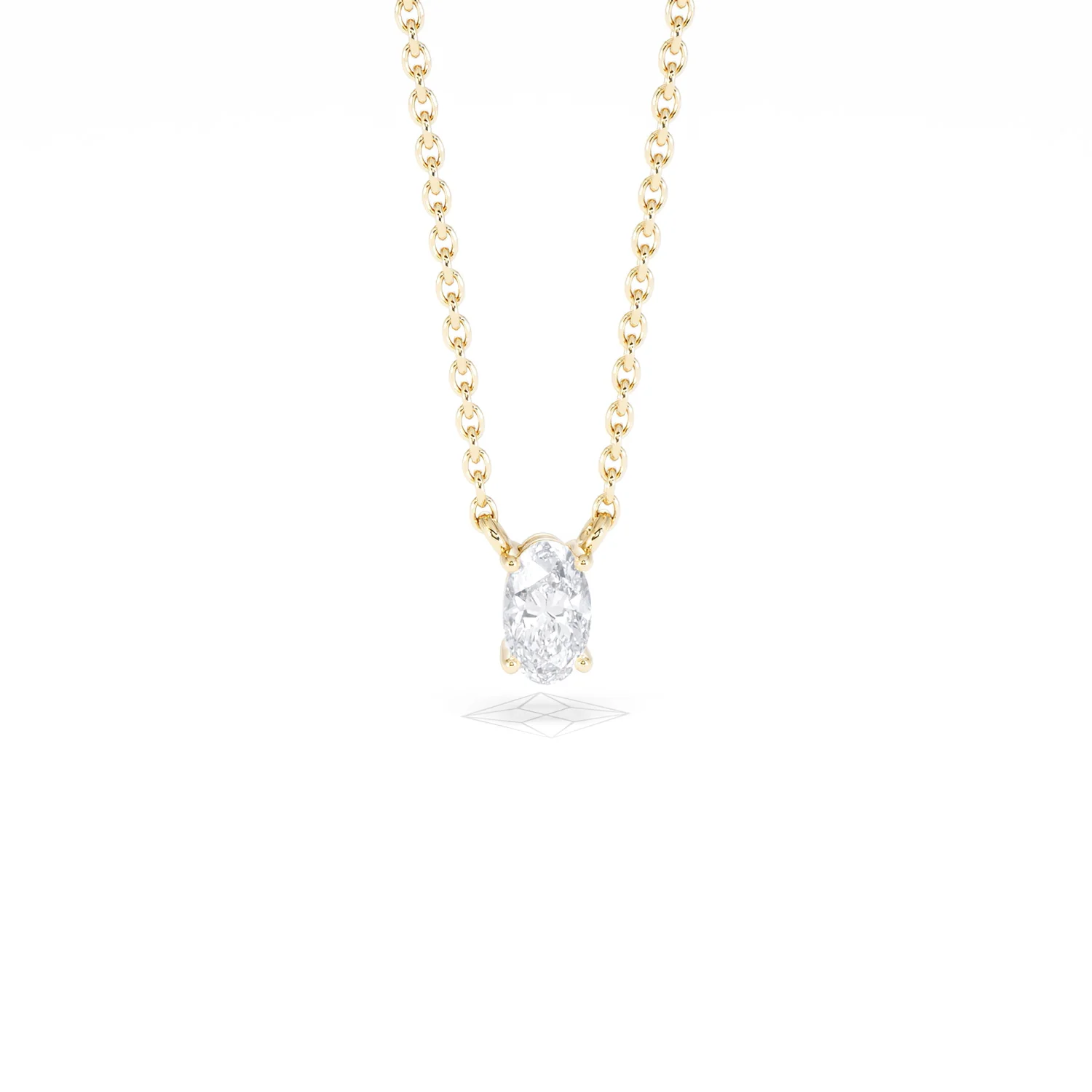 Wanderlust Floating Oval Cut Lab Diamond Solitaire Necklace 0.25ct H/SI in 18K Gold Vermeil - Image 11
