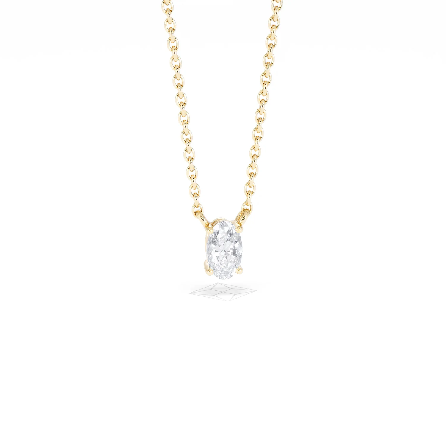 Wanderlust Floating Oval Cut Lab Diamond Solitaire Necklace 0.25ct H/SI in 18K Gold Vermeil - Image 12
