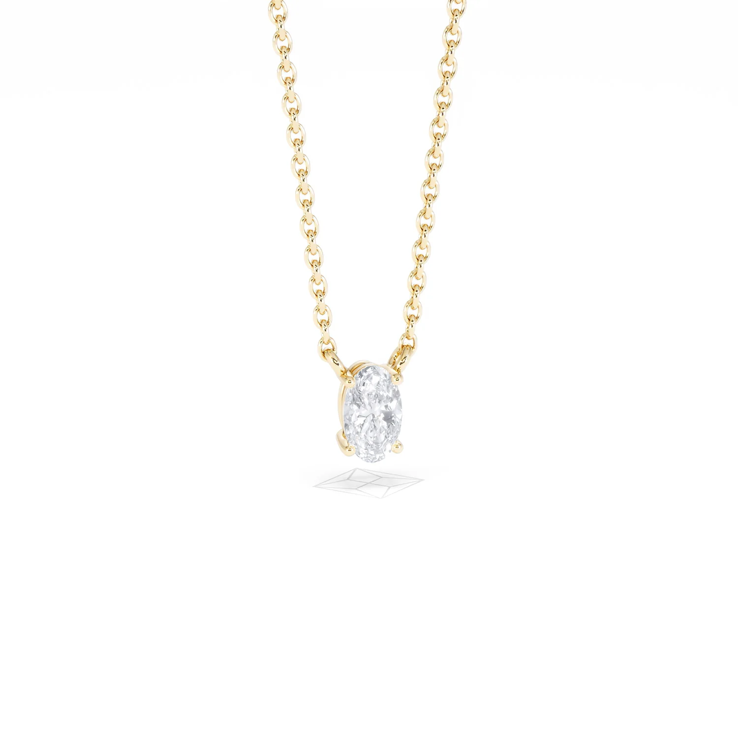 Wanderlust Floating Oval Cut Lab Diamond Solitaire Necklace 0.25ct H/SI in 18K Gold Vermeil - Image 13