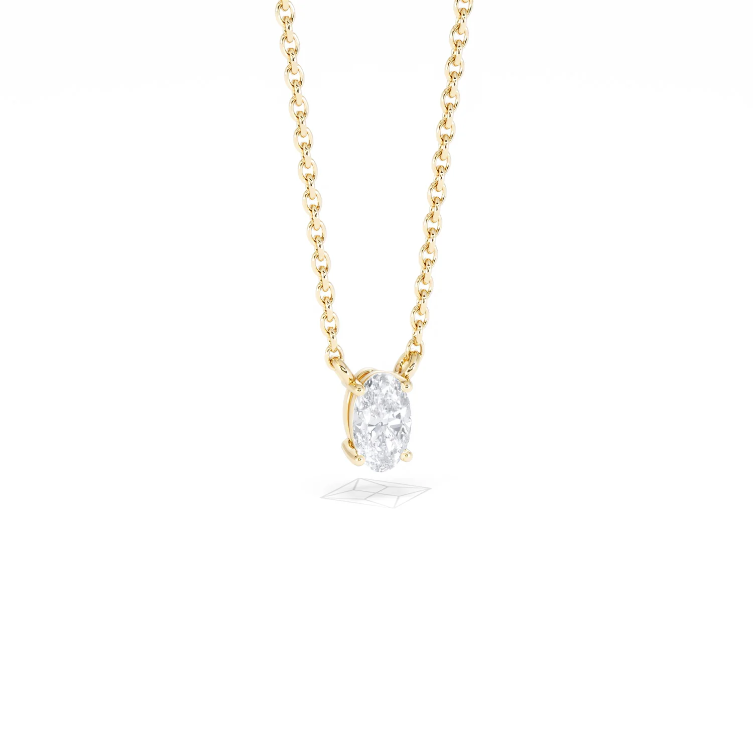 Wanderlust Floating Oval Cut Lab Diamond Solitaire Necklace 0.25ct H/SI in 18K Gold Vermeil - Image 14