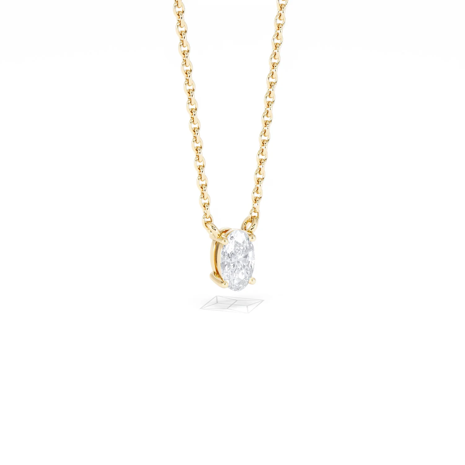 Wanderlust Floating Oval Cut Lab Diamond Solitaire Necklace 0.25ct H/SI in 18K Gold Vermeil - Image 16