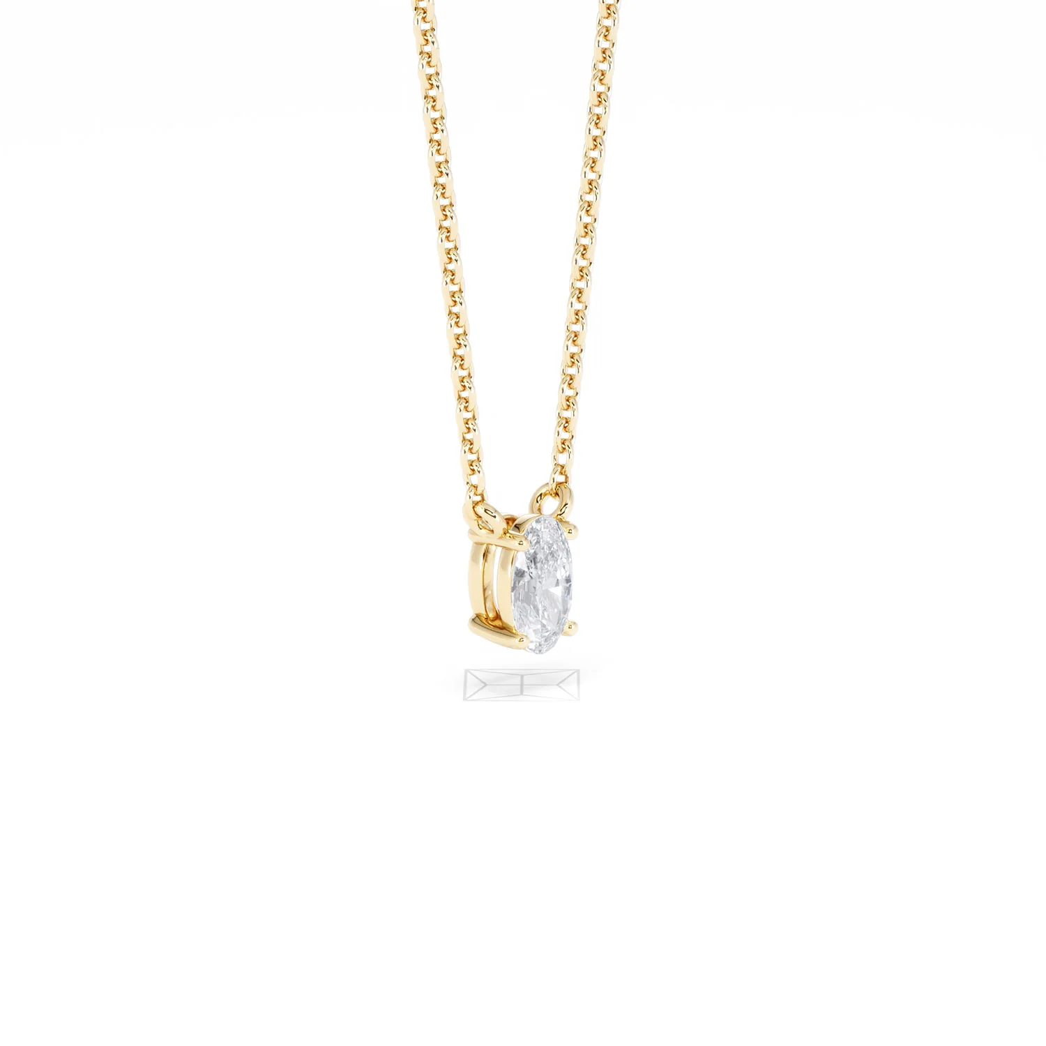 Wanderlust Floating Oval Cut Lab Diamond Solitaire Necklace 0.25ct H/SI in 18K Gold Vermeil - Image 20