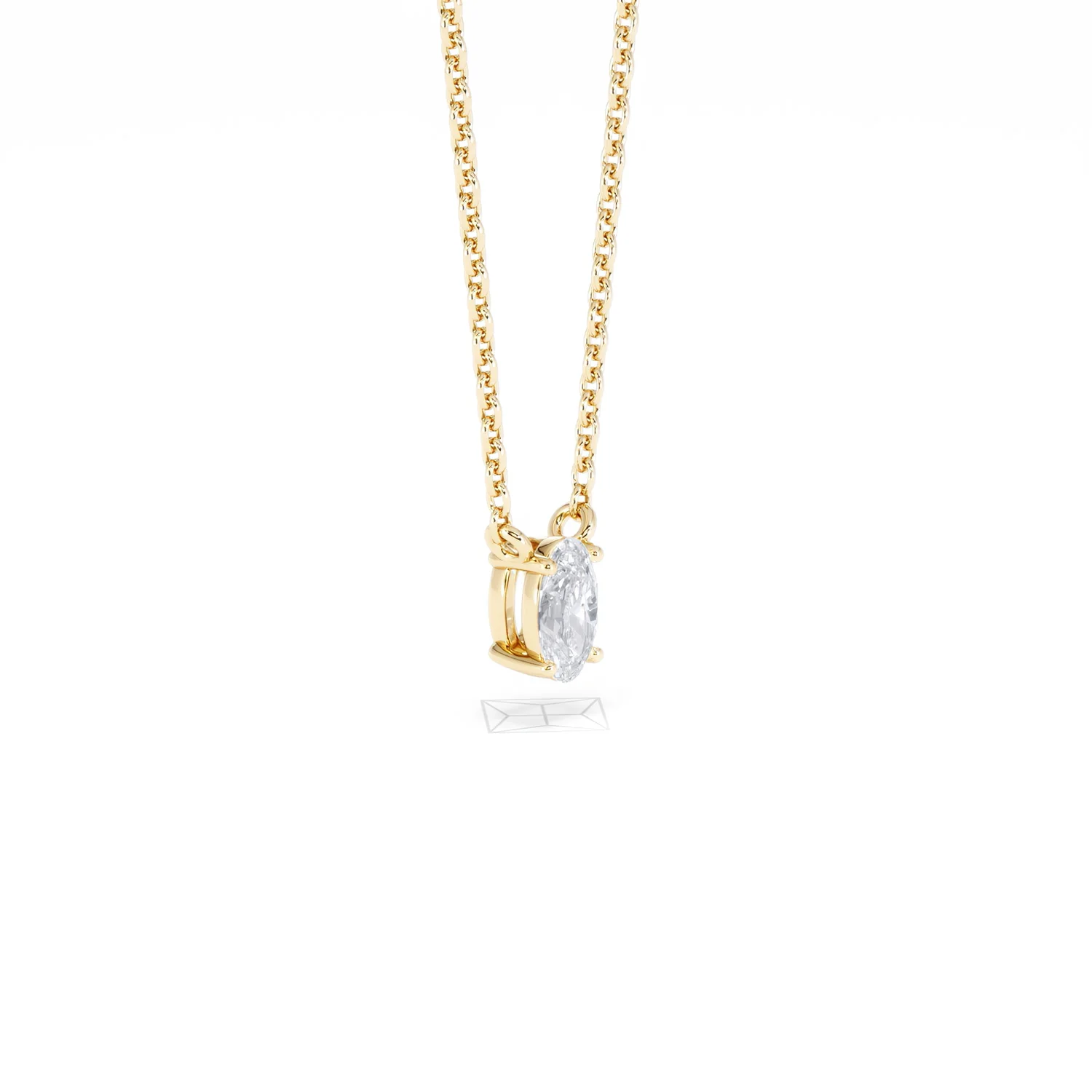 Wanderlust Floating Oval Cut Lab Diamond Solitaire Necklace 0.25ct H/SI in 18K Gold Vermeil - Image 21