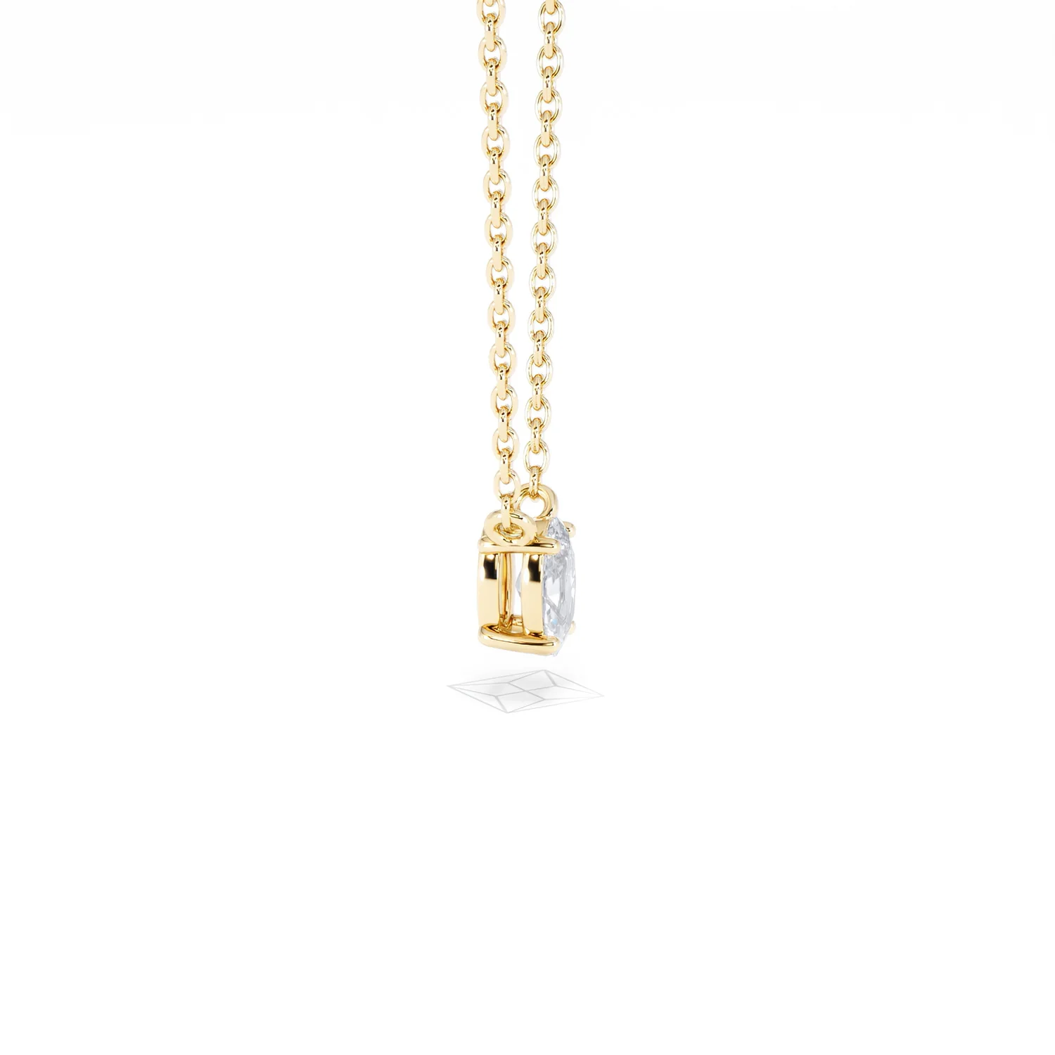 Wanderlust Floating Oval Cut Lab Diamond Solitaire Necklace 0.25ct H/SI in 18K Gold Vermeil - Image 27