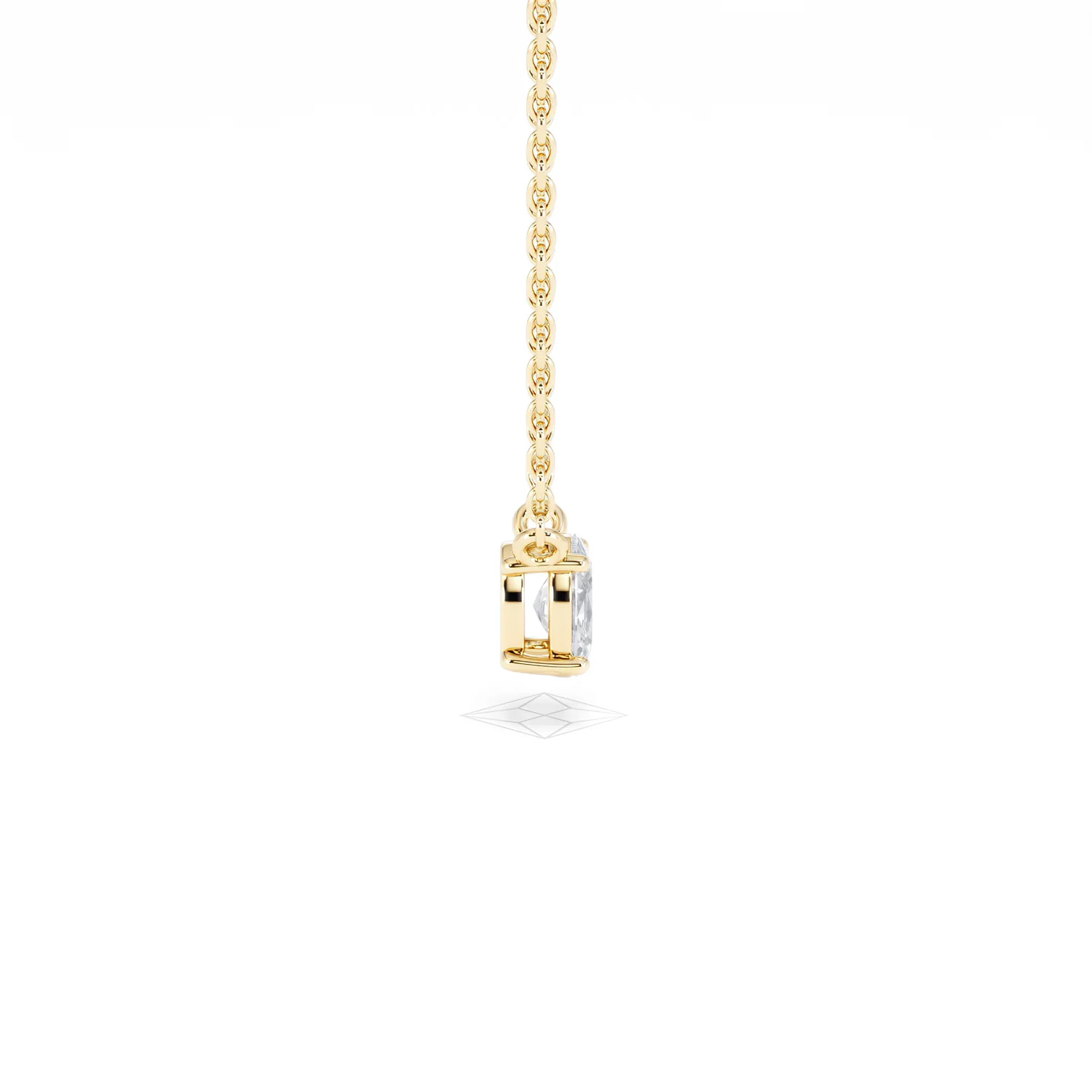 Wanderlust Floating Oval Cut Lab Diamond Solitaire Necklace 0.25ct H/SI in 18K Gold Vermeil - Image 30