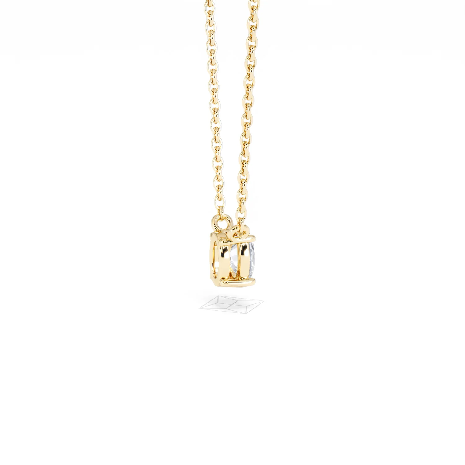 Wanderlust Floating Oval Cut Lab Diamond Solitaire Necklace 0.25ct H/SI in 18K Gold Vermeil - Image 35