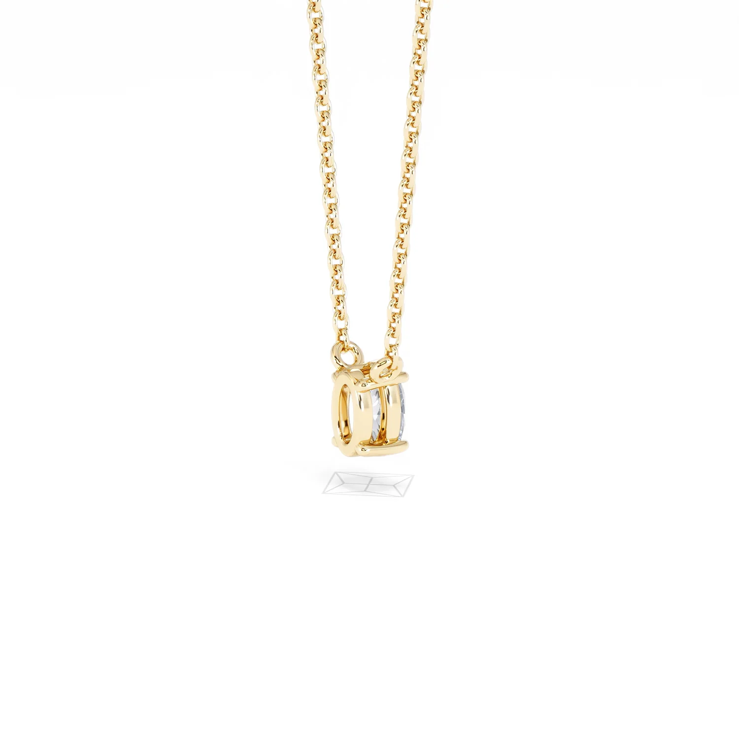 Wanderlust Floating Oval Cut Lab Diamond Solitaire Necklace 0.25ct H/SI in 18K Gold Vermeil - Image 38