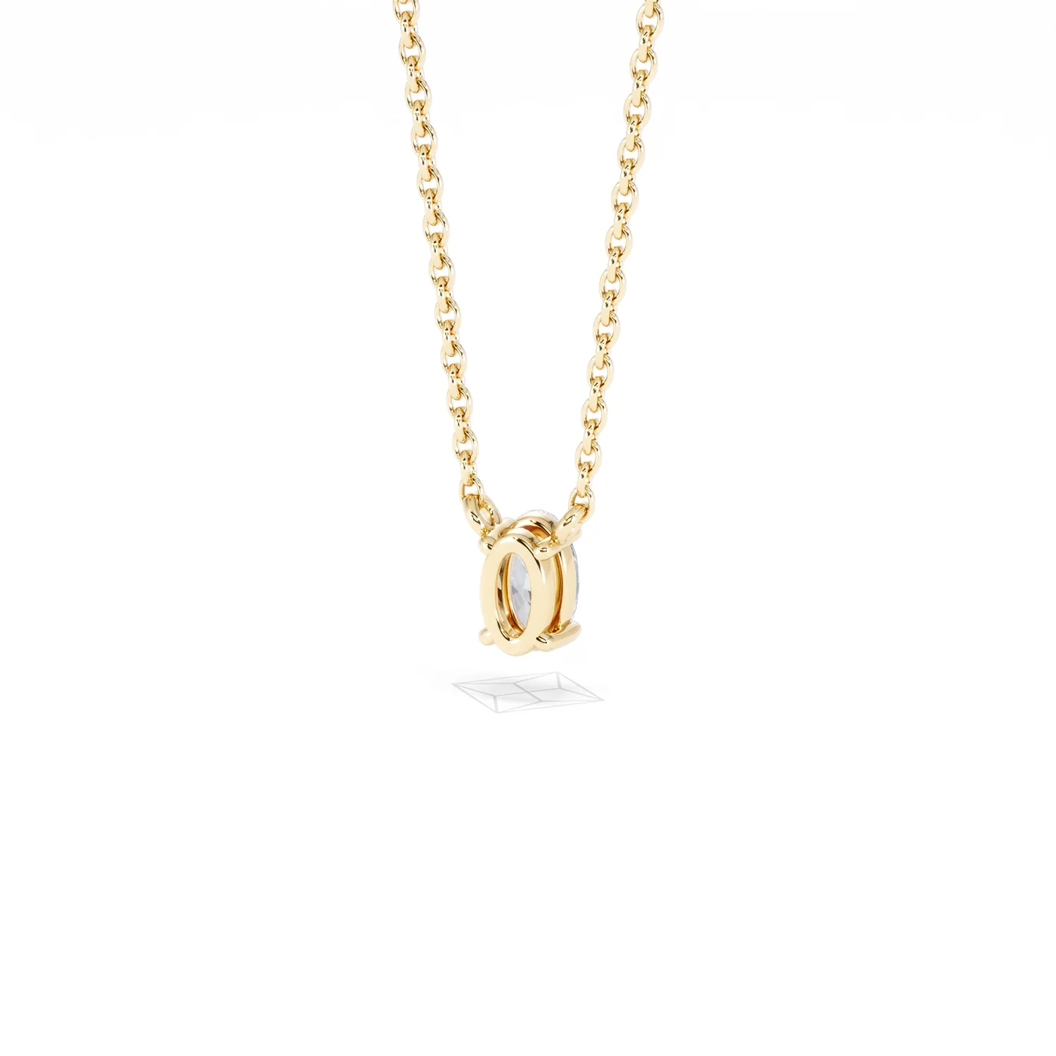 Wanderlust Floating Oval Cut Lab Diamond Solitaire Necklace 0.25ct H/SI in 18K Gold Vermeil - Image 45