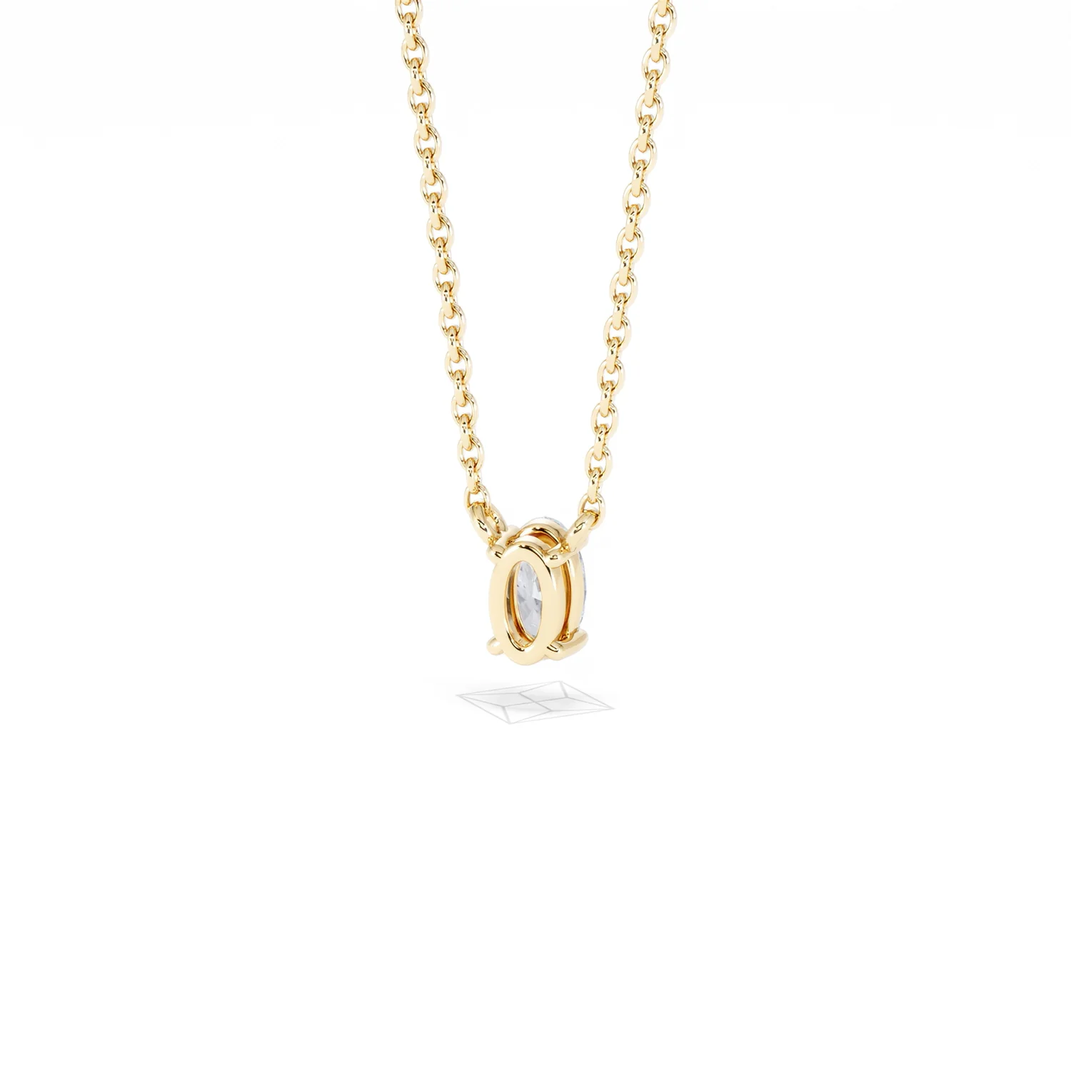 Wanderlust Floating Oval Cut Lab Diamond Solitaire Necklace 0.25ct H/SI in 18K Gold Vermeil - Image 46