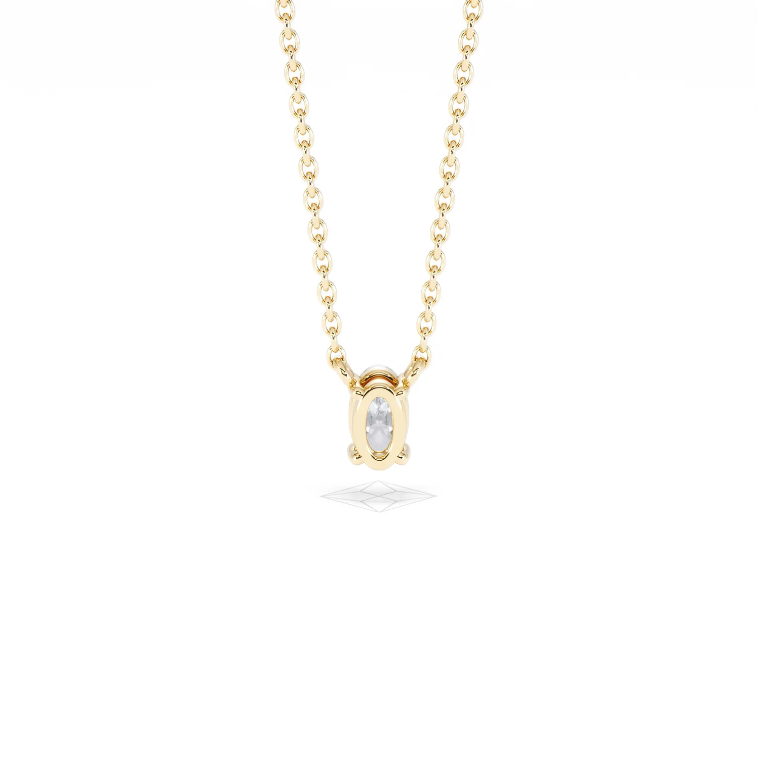 Wanderlust Floating Oval Cut Lab Diamond Solitaire Necklace 0.25ct H/SI in 18K Gold Vermeil - Image 50