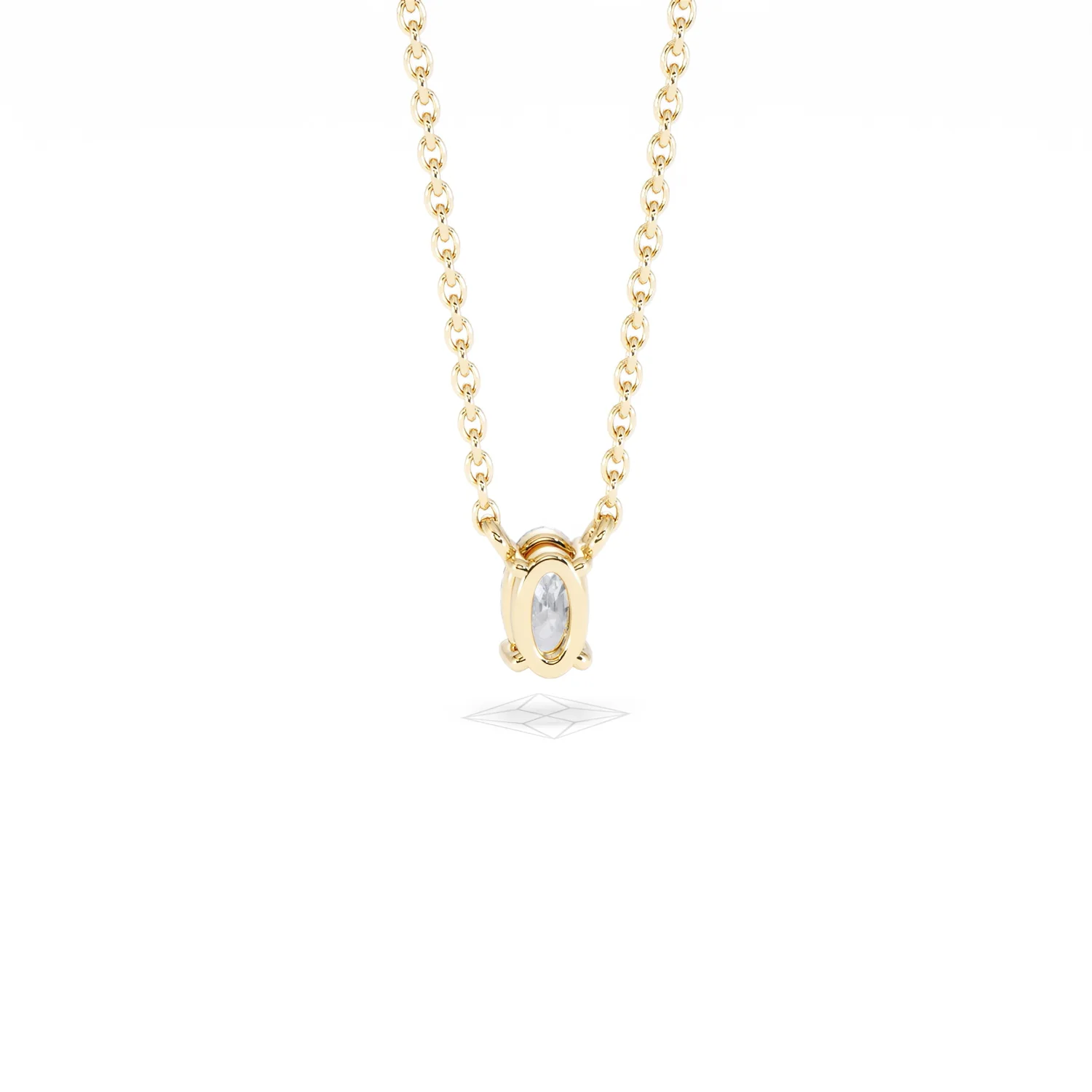 Wanderlust Floating Oval Cut Lab Diamond Solitaire Necklace 0.25ct H/SI in 18K Gold Vermeil - Image 51