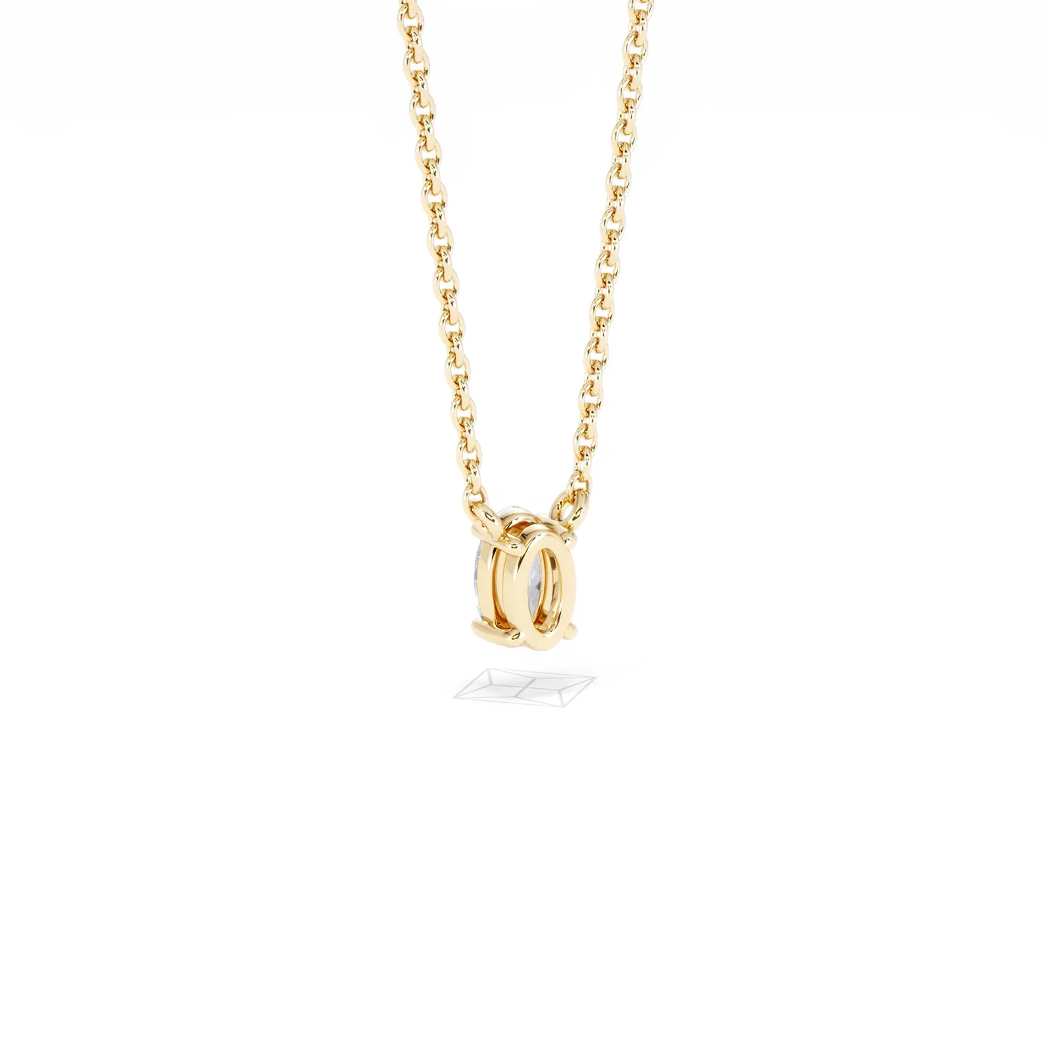 Wanderlust Floating Oval Cut Lab Diamond Solitaire Necklace 0.25ct H/SI in 18K Gold Vermeil - Image 56