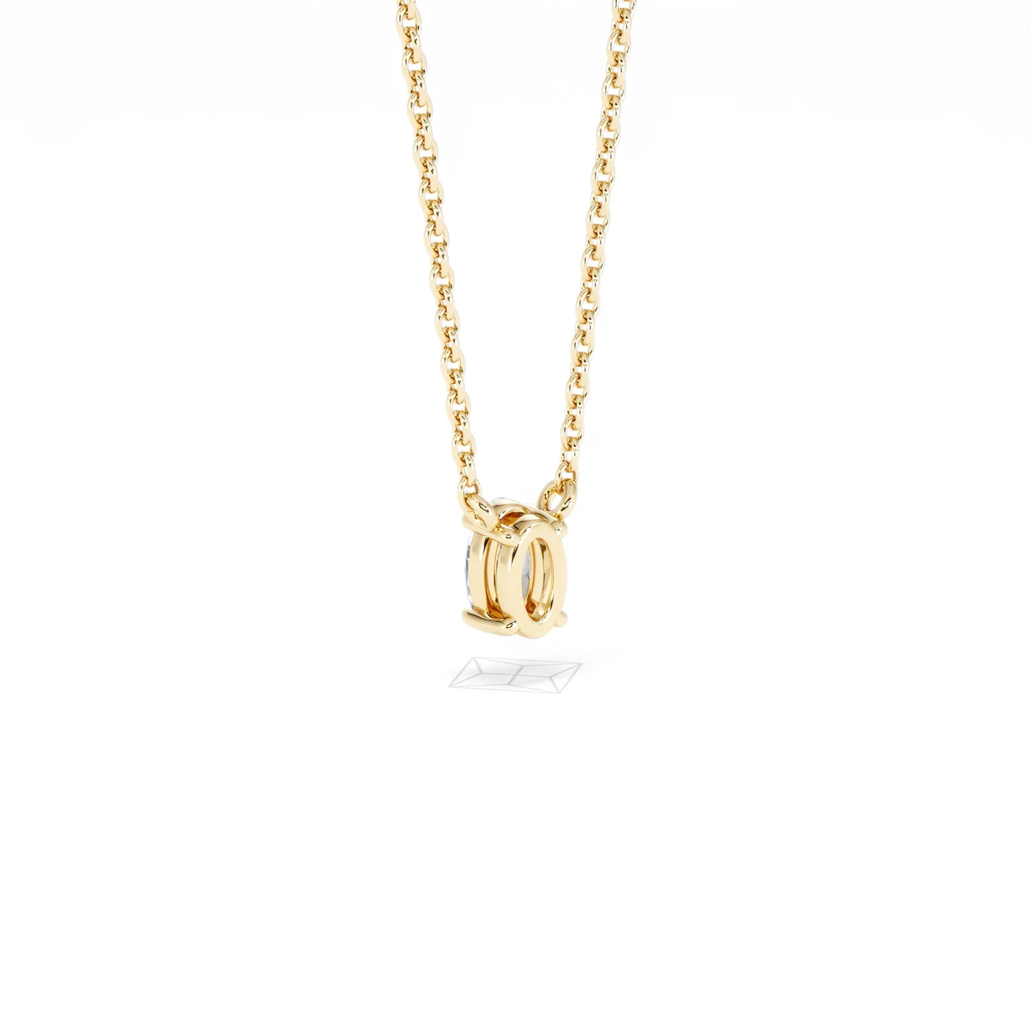 Wanderlust Floating Oval Cut Lab Diamond Solitaire Necklace 0.25ct H/SI in 18K Gold Vermeil - Image 57