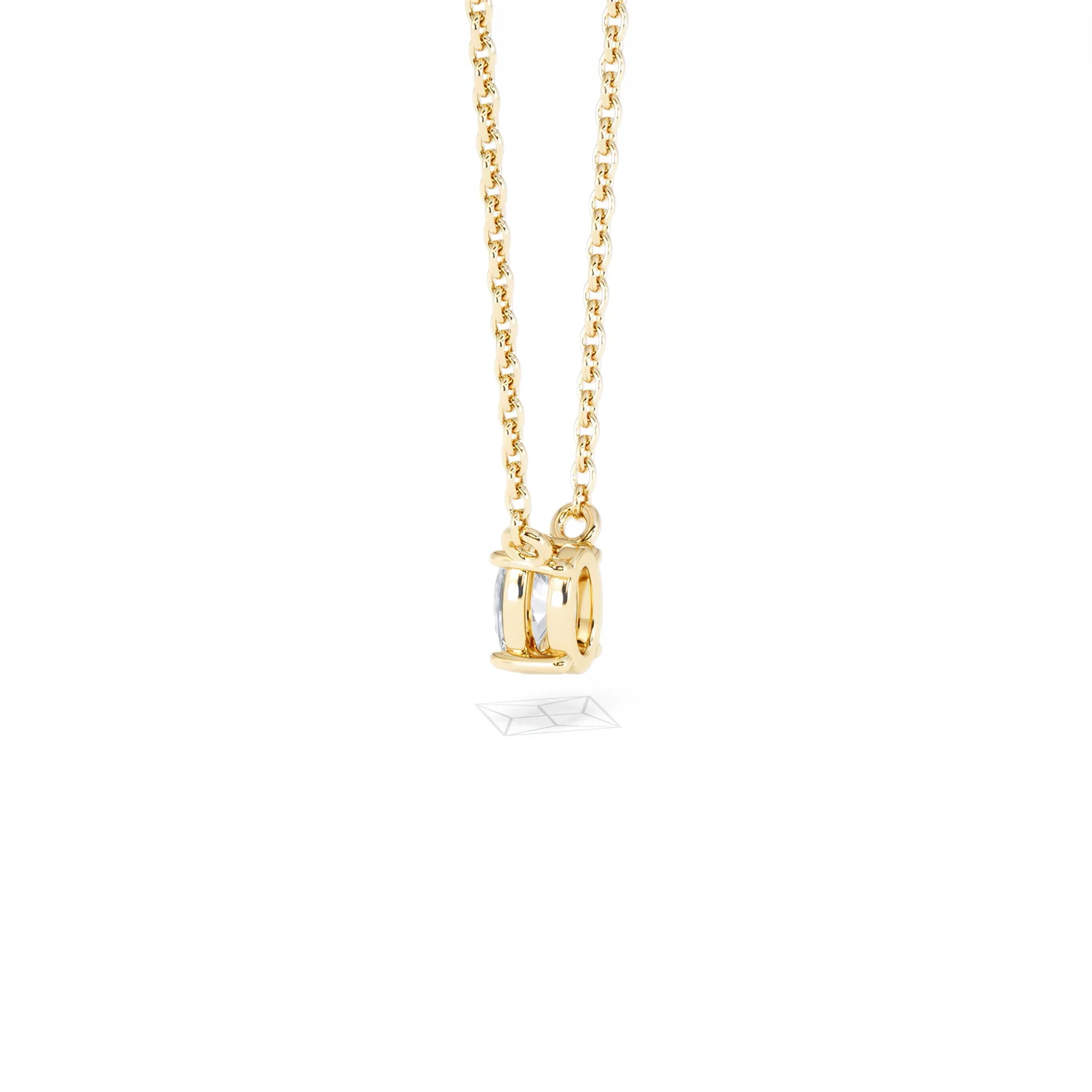 Wanderlust Floating Oval Cut Lab Diamond Solitaire Necklace 0.25ct H/SI in 18K Gold Vermeil - Image 63
