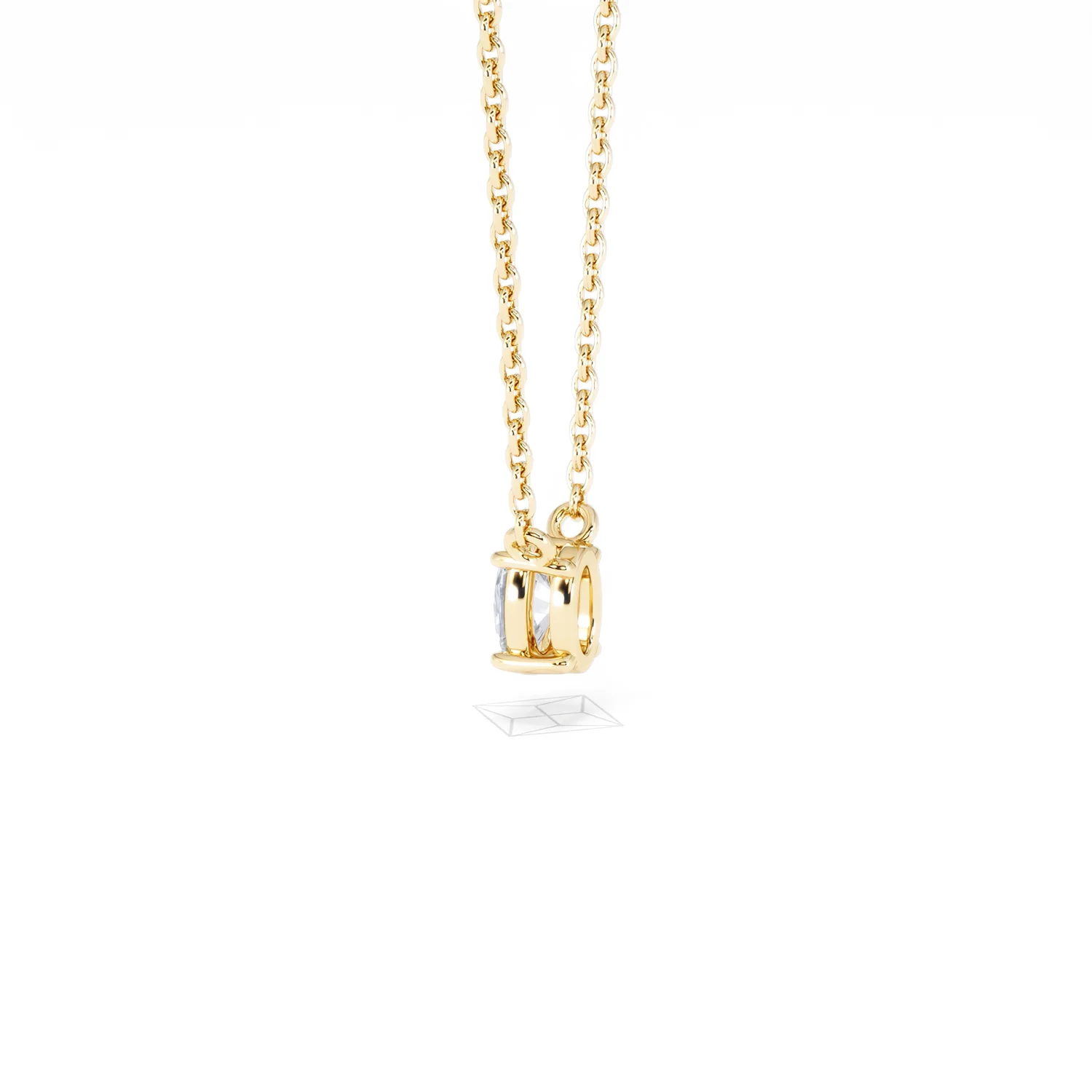 Wanderlust Floating Oval Cut Lab Diamond Solitaire Necklace 0.25ct H/SI in 18K Gold Vermeil - Image 64