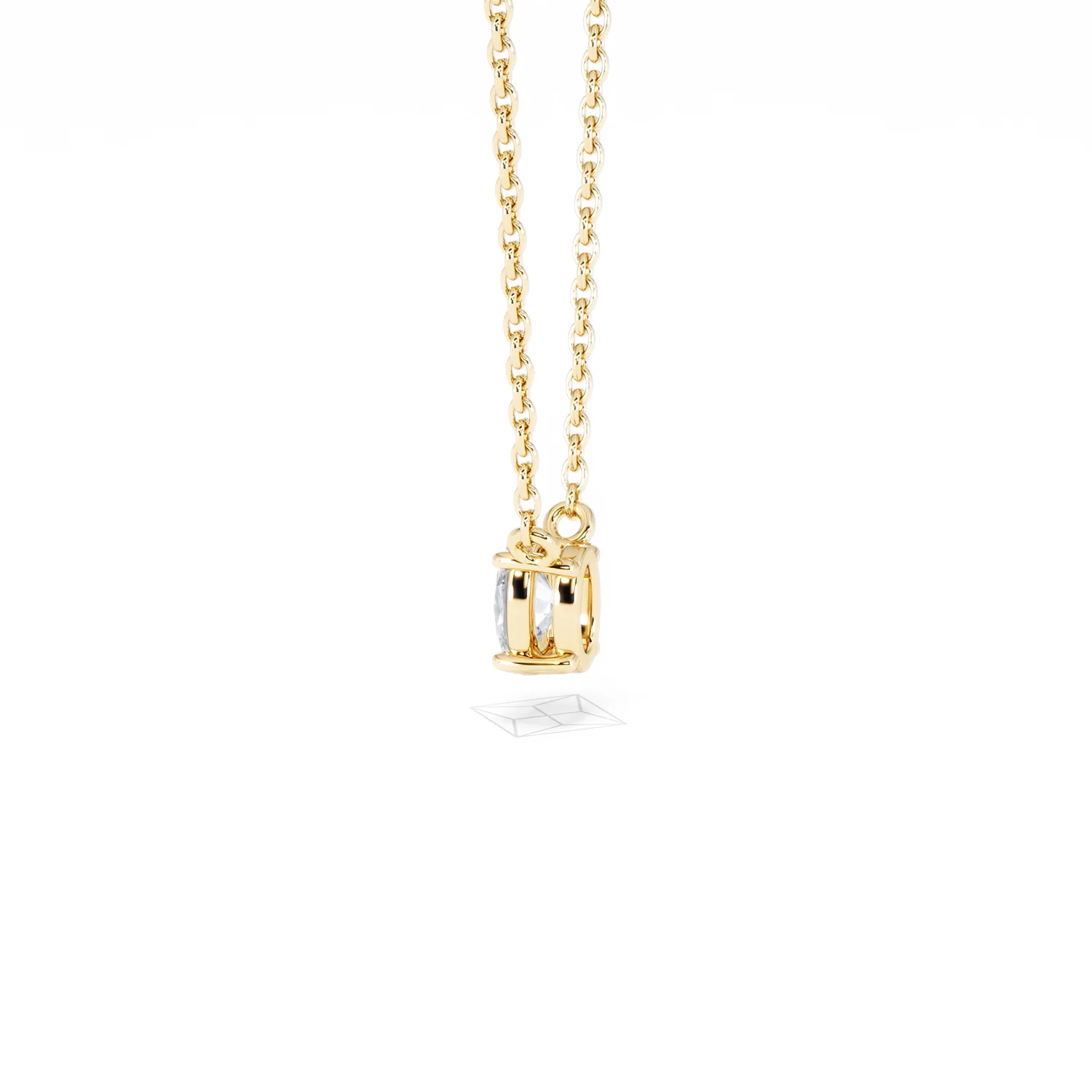 Wanderlust Floating Oval Cut Lab Diamond Solitaire Necklace 0.25ct H/SI in 18K Gold Vermeil - Image 65