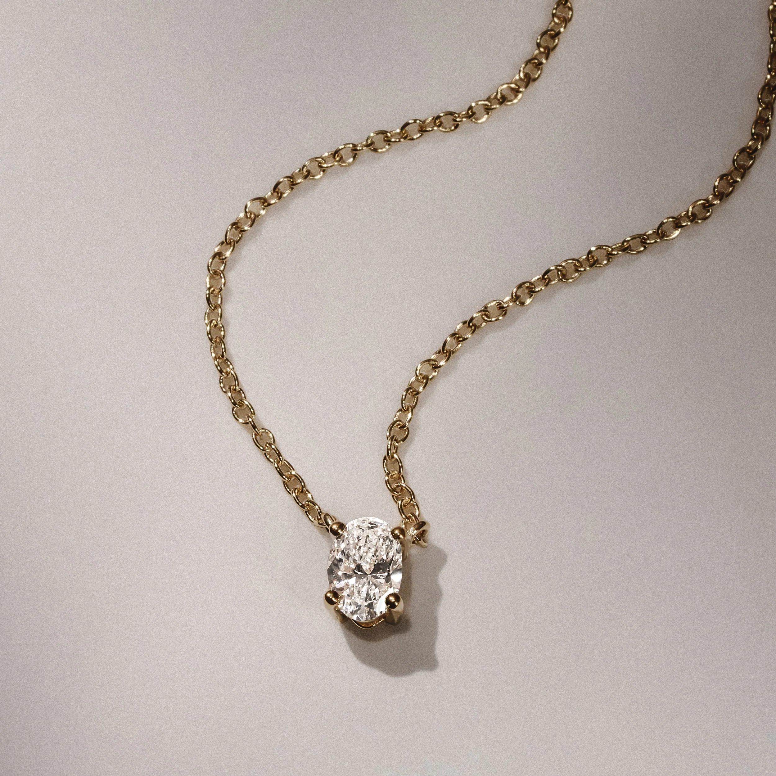Wanderlust Floating Oval Cut Lab Diamond Solitaire Necklace 0.25ct H/SI in 18K Gold Vermeil - Image 7
