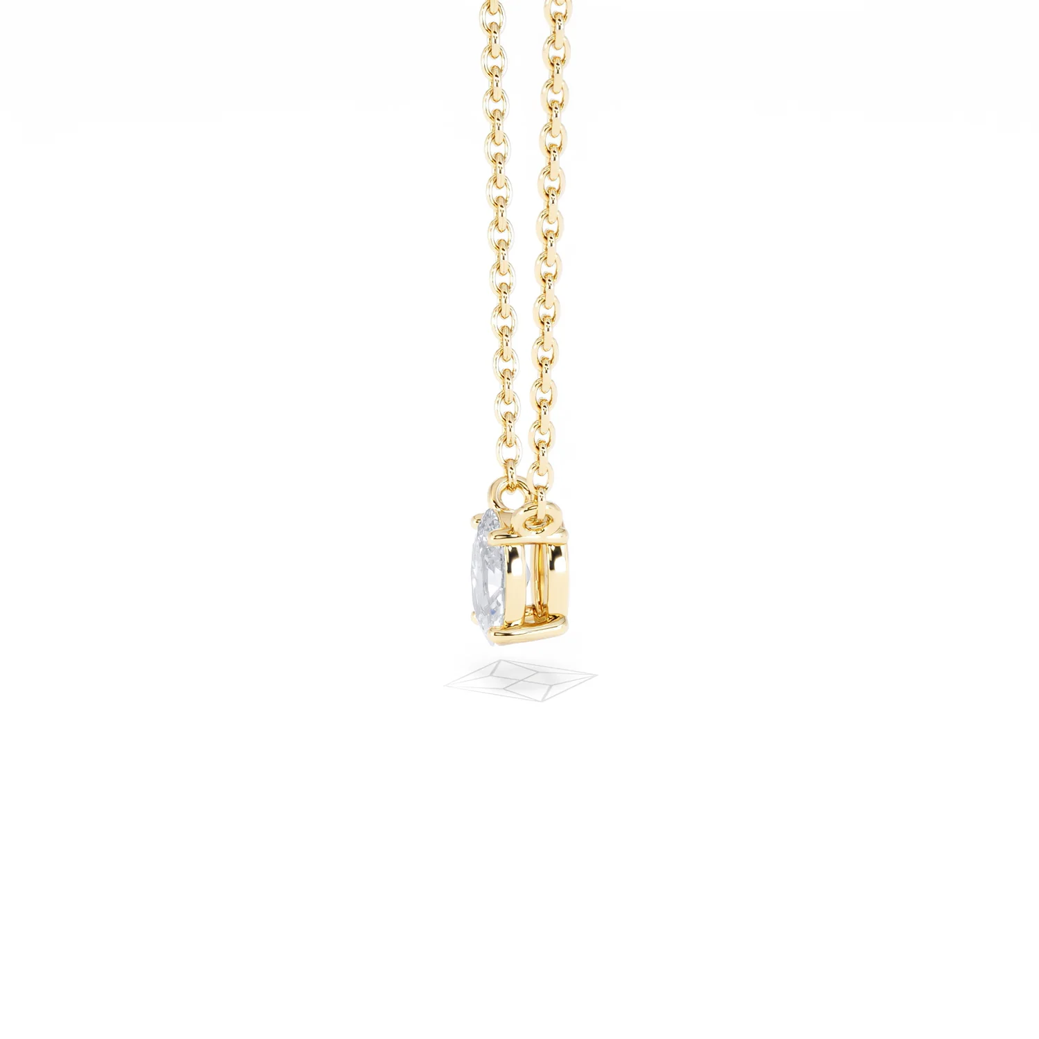 Wanderlust Floating Oval Cut Lab Diamond Solitaire Necklace 0.25ct H/SI in 18K Gold Vermeil - Image 73