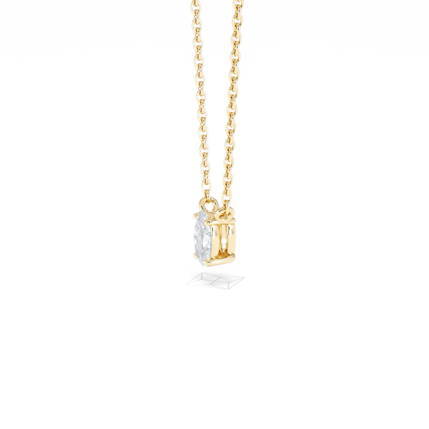 Wanderlust Floating Oval Cut Lab Diamond Solitaire Necklace 0.25ct H/SI in 18K Gold Vermeil - Image 75