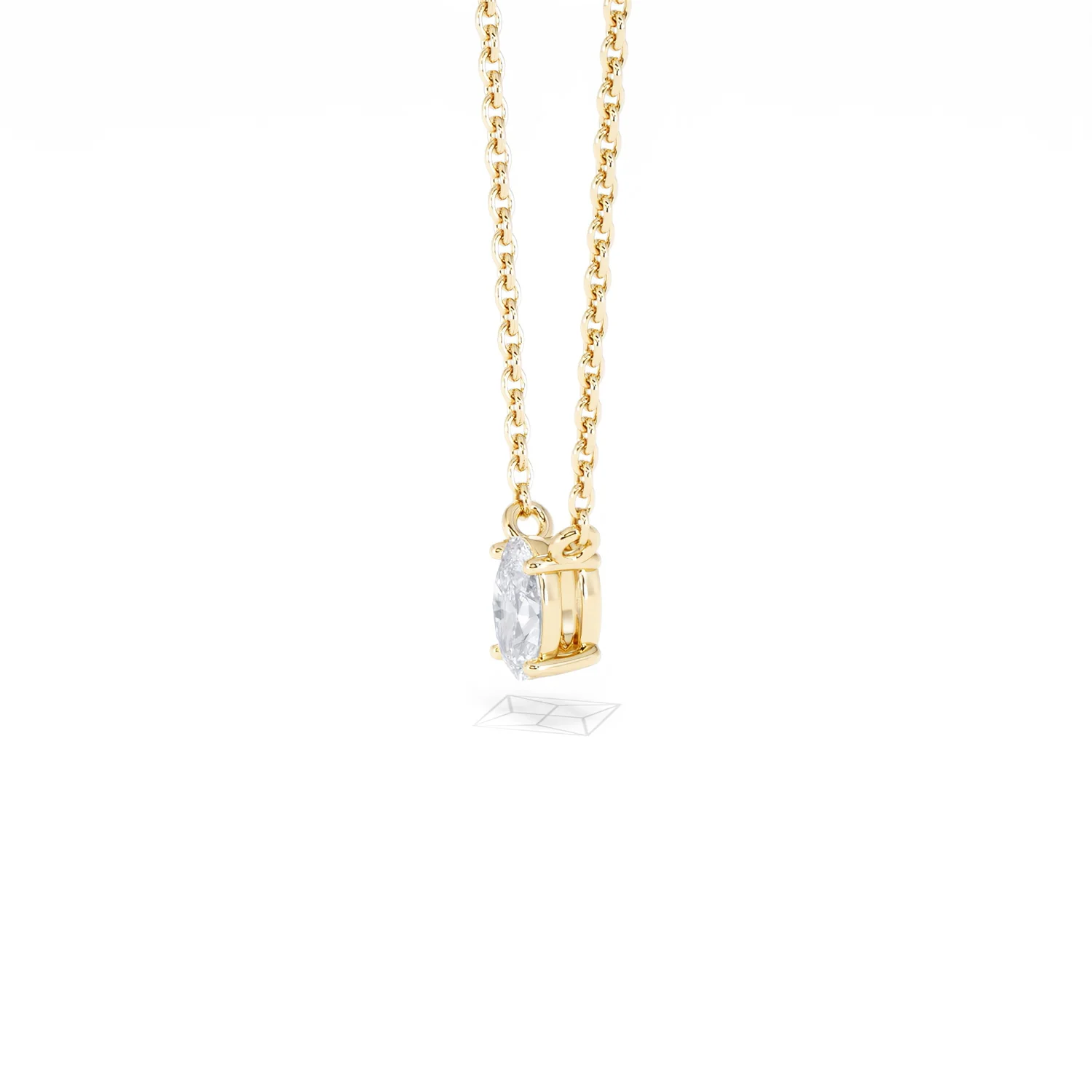 Wanderlust Floating Oval Cut Lab Diamond Solitaire Necklace 0.25ct H/SI in 18K Gold Vermeil - Image 76